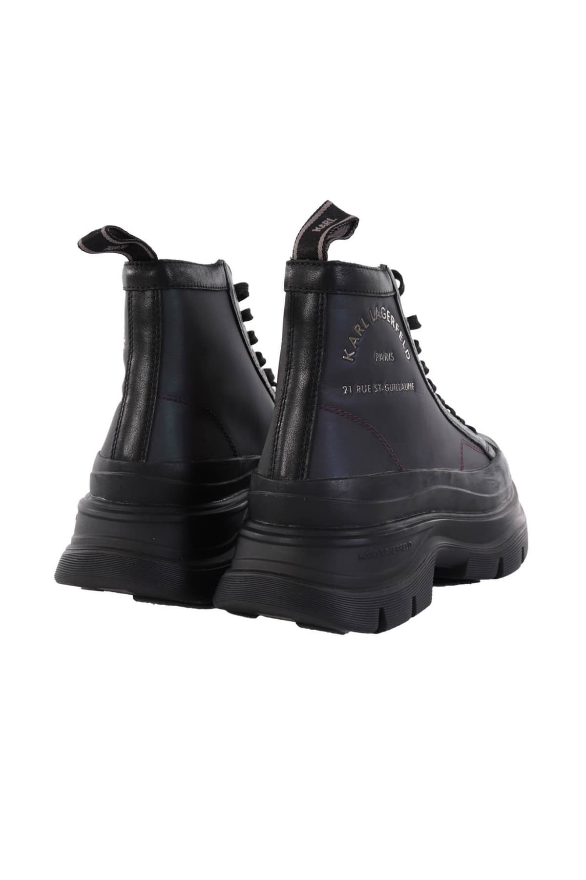 KARL LAGERFELD ΠΑΠΟΥΤΣΙΑ ΜΠΟΤΑΚΙΑ LUNA MAISON KARL LACE BT LOGO ΜΑΥΡΟ