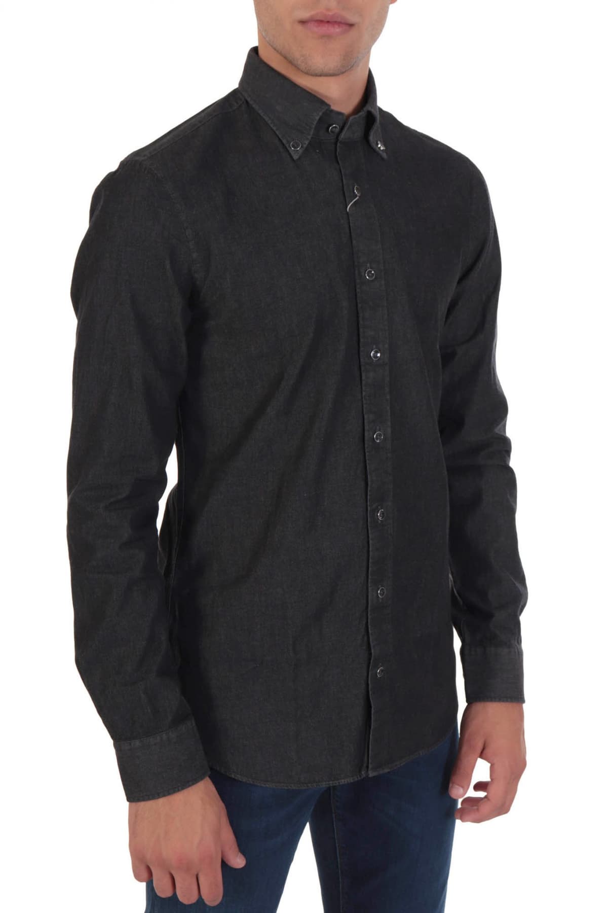 MICHAEL KORS ΠΟΥΚΑΜΙΣΟ BUTTON DOWN JEANS SLIM FIT ΓΚΡΙ