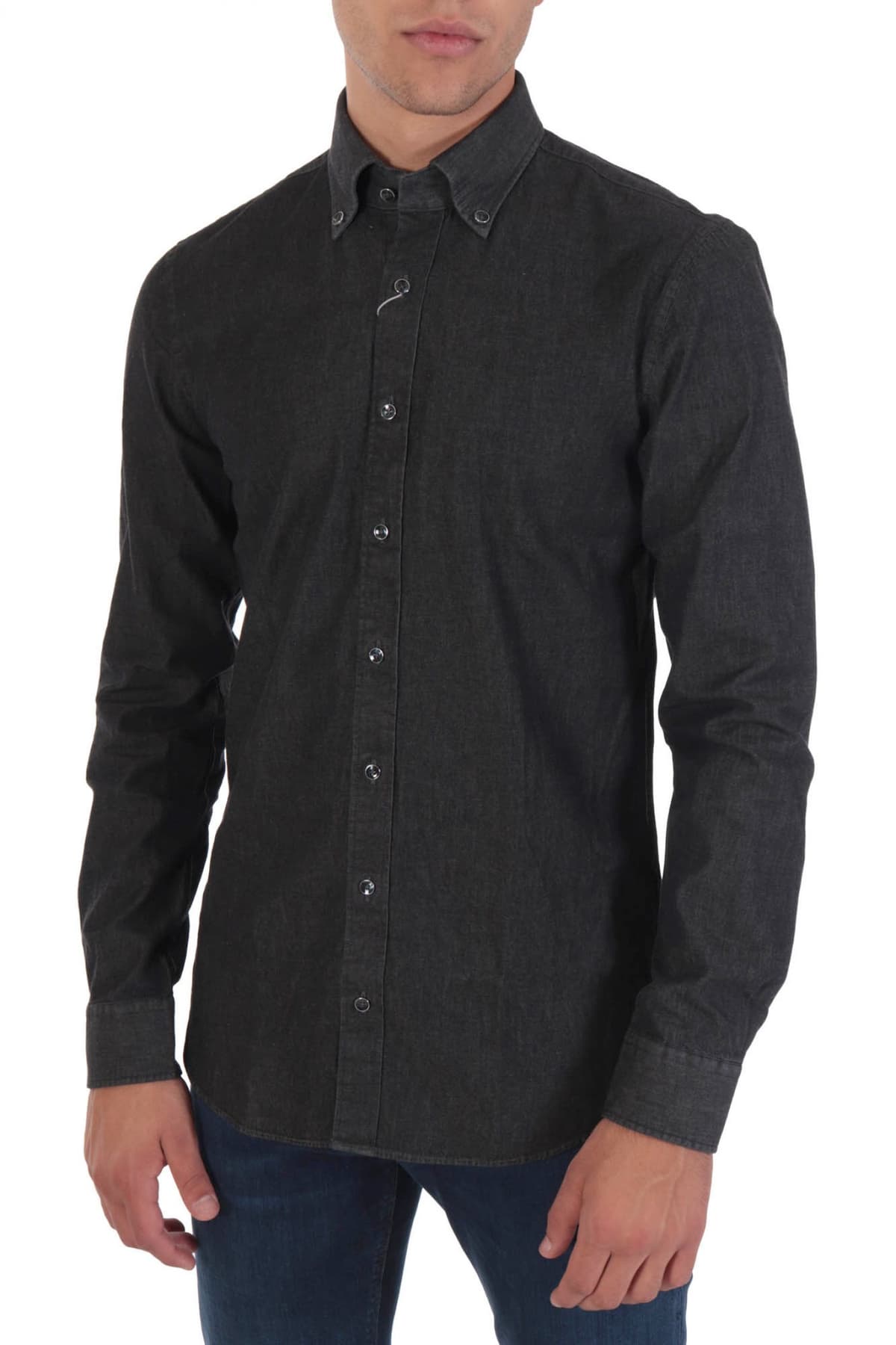 MICHAEL KORS ΠΟΥΚΑΜΙΣΟ BUTTON DOWN JEANS SLIM FIT ΓΚΡΙ