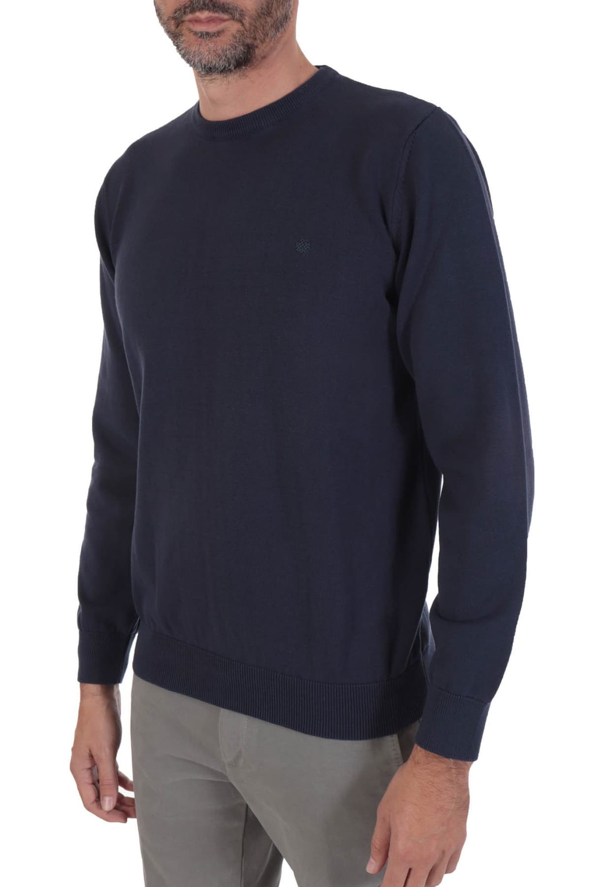 DORS ΠΛΕΚΤΟ CREWNECK ΜΠΛΕ