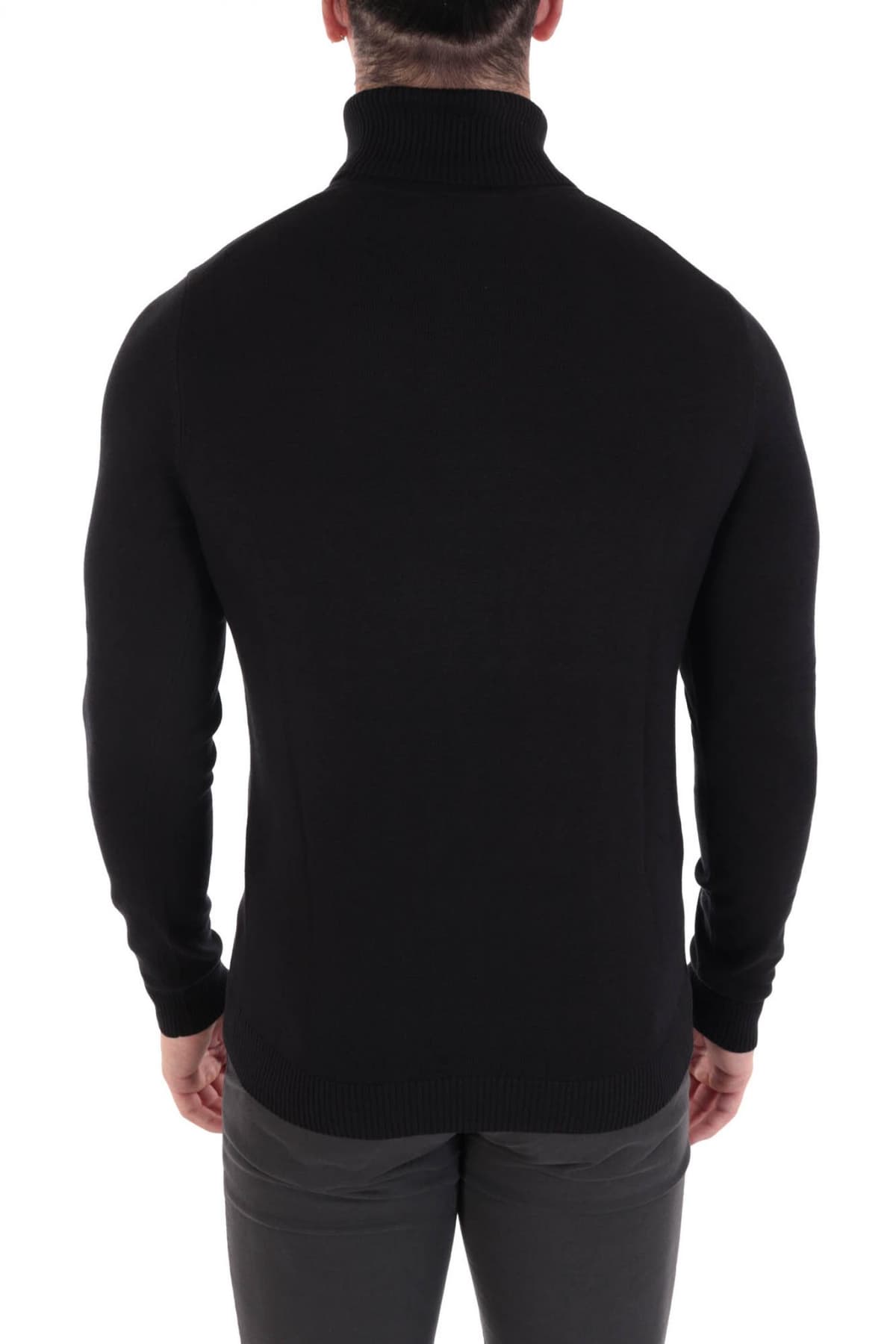 HUGO ΠΛΕΚΤΟ ROLLNECK SISO ΜΑΥΡΟ