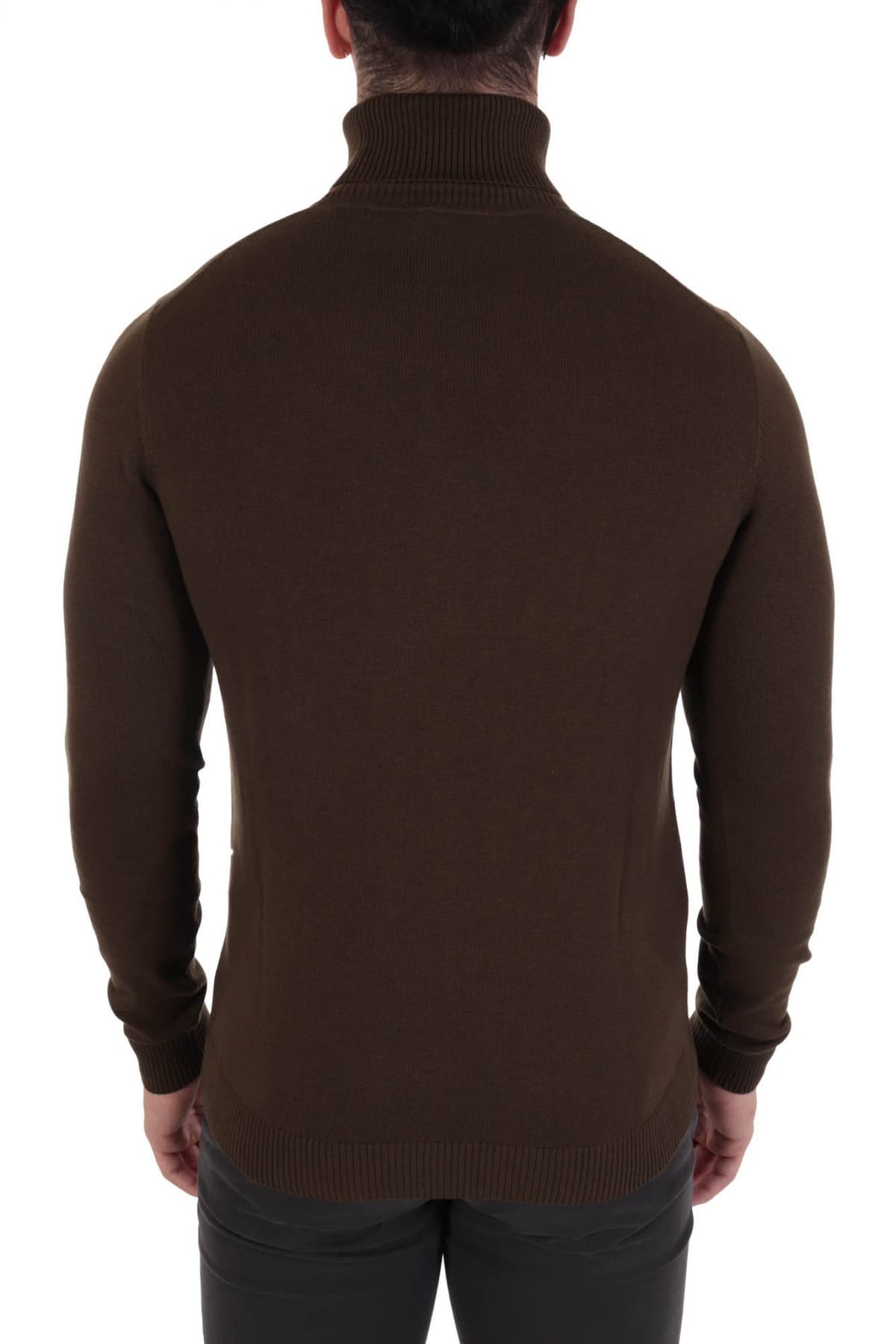 HUGO ΠΛΕΚΤΟ ROLLNECK SISO ΧΑΚΙ