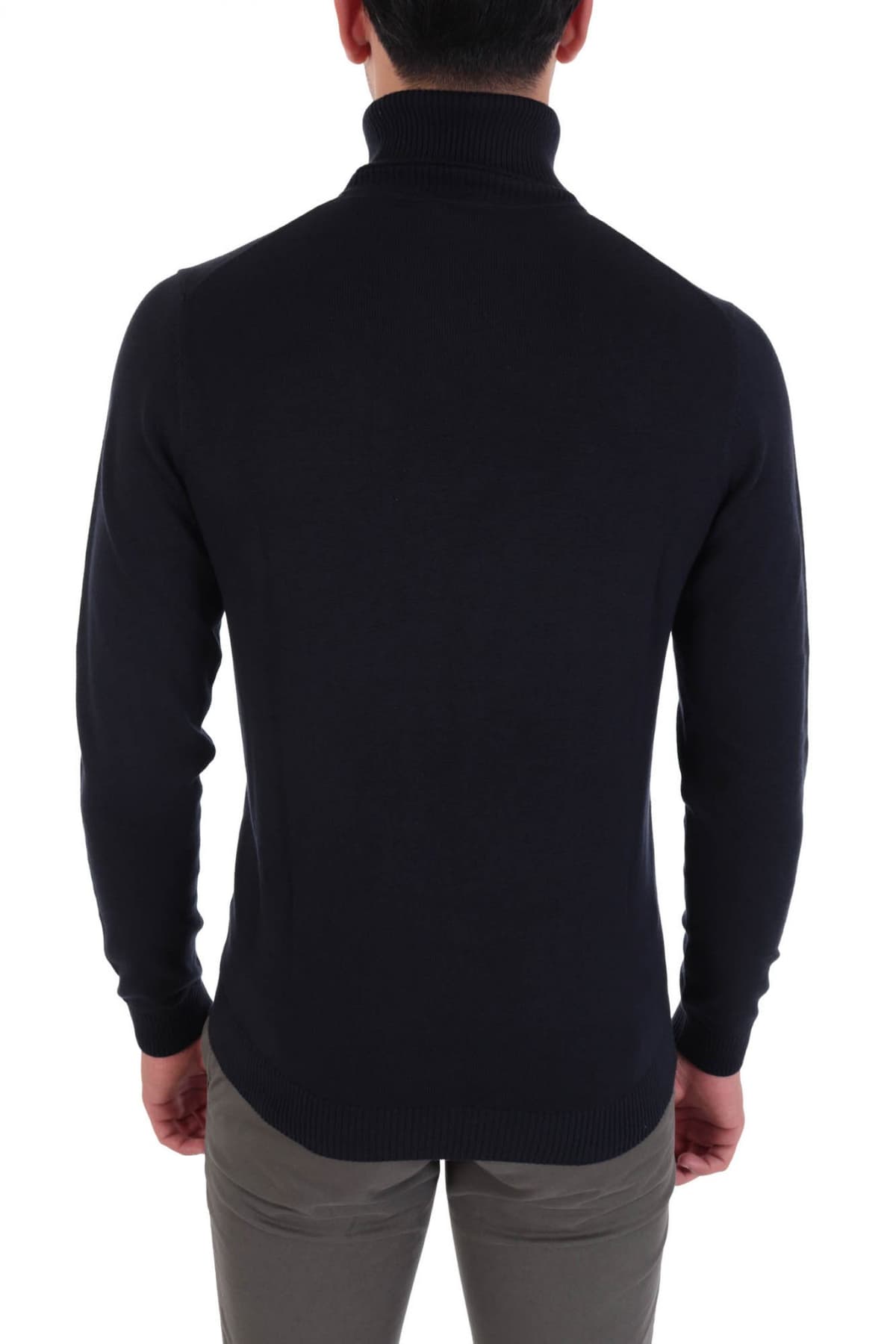 HUGO ΠΛΕΚΤΟ ROLLNECK SISO ΜΠΛΕ