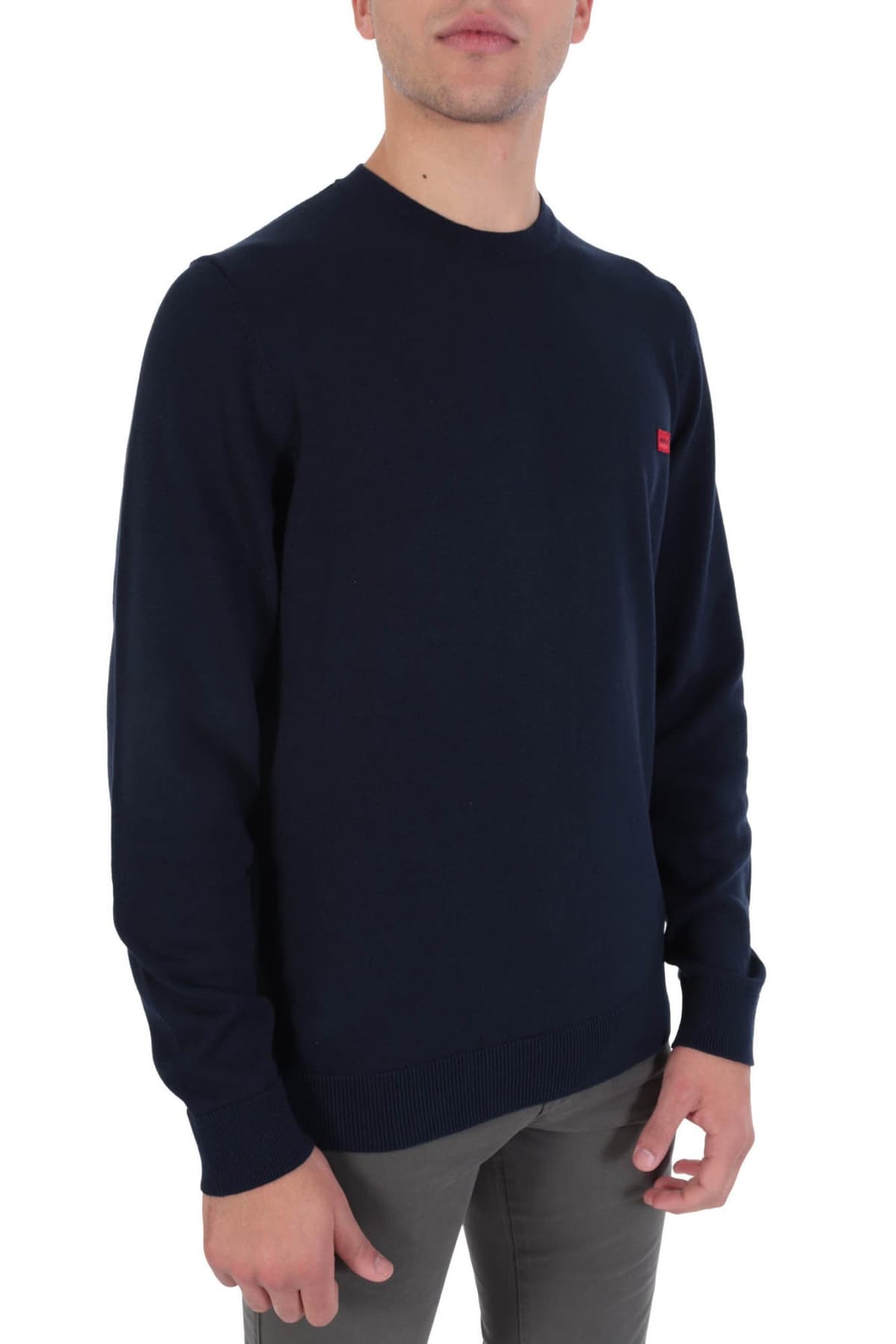 HUGO ΠΛΕΚΤΟ CREW NECK SAN CASSIUS-C1 ΜΠΛΕ