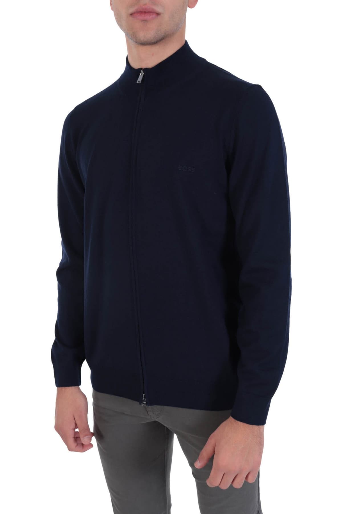 BOSS ΠΛΕΚΤΟ FULL ZIP BALONSO-L ΜΠΛΕ