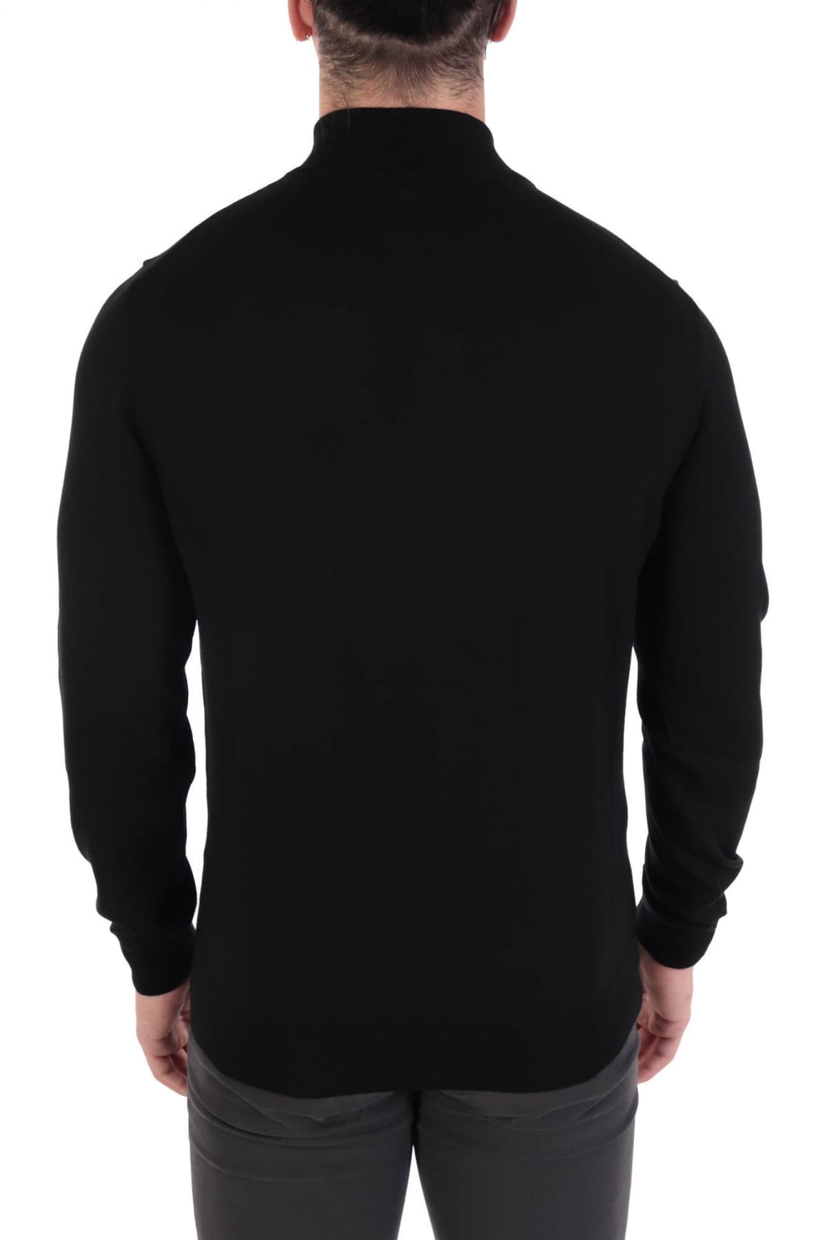 BOSS ΠΛΕΚΤΟ HALF ZIP BENJI-L ΜΑΥΡΟ