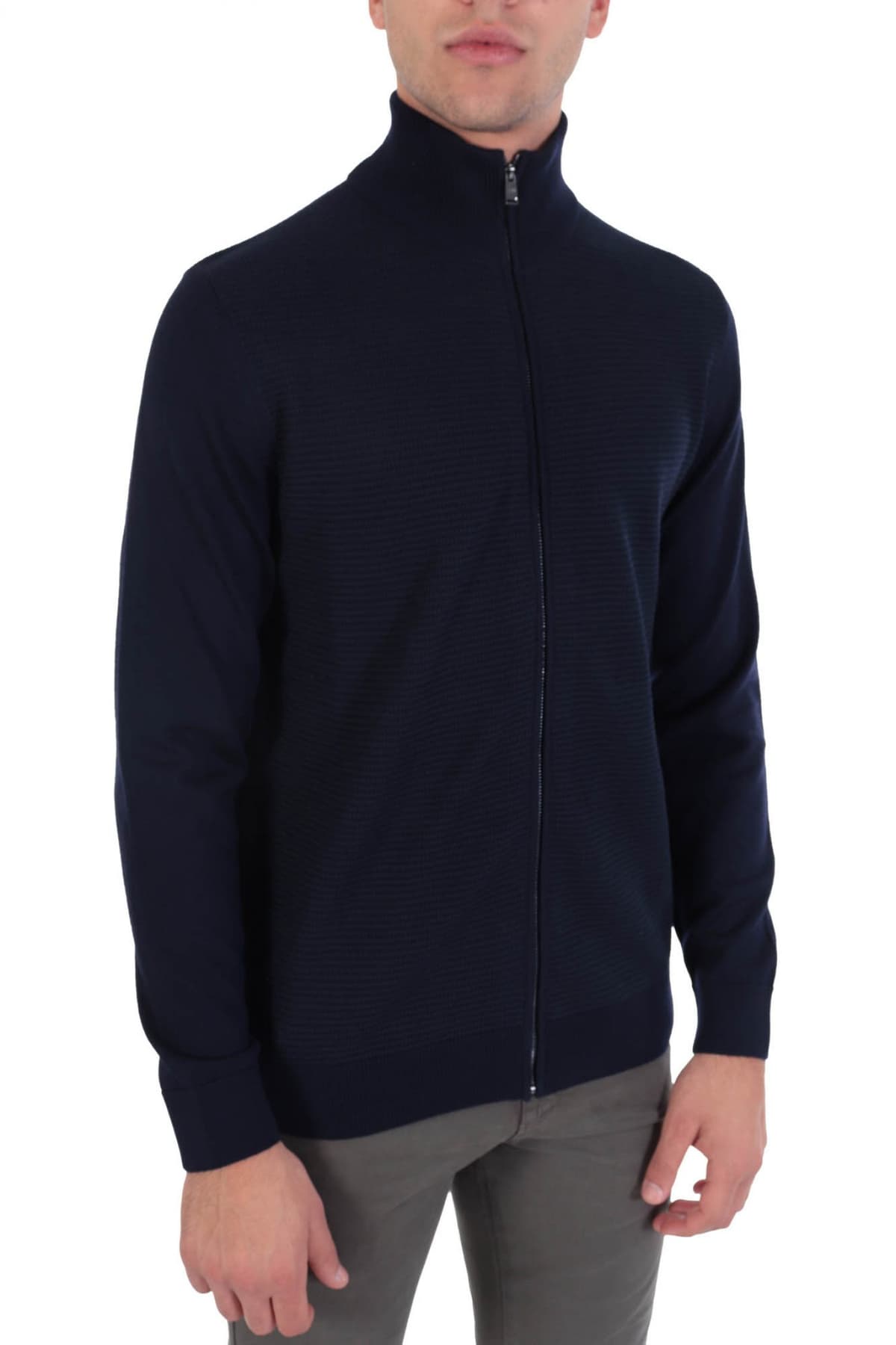 BOSS ΠΛΕΚΤΟ FULLZIP LADRIANO ΜΠΛΕ