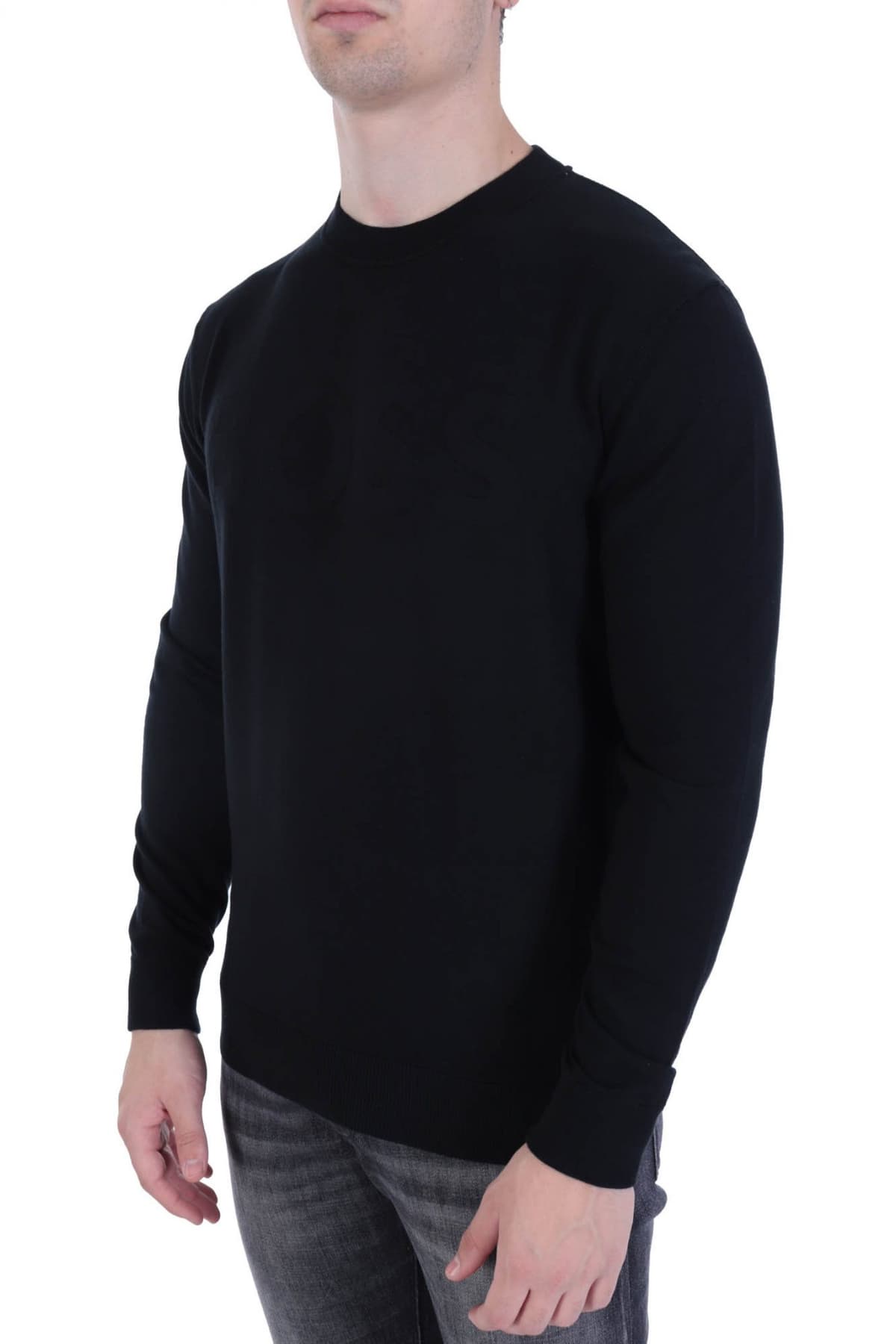 BOSS ΠΛΕΚΤΟ CREW NECK LAMADEO ΜΑΥΡΟ