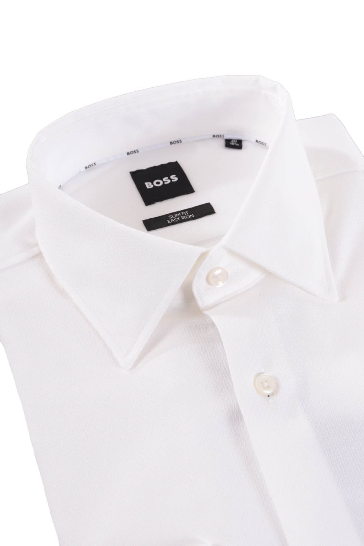 BOSS ΠΟΥΚΑΜΙΣΟ SLIM FIT EASY IRON H-HANK-KENT-C1-214 ΛΕΥΚΟ