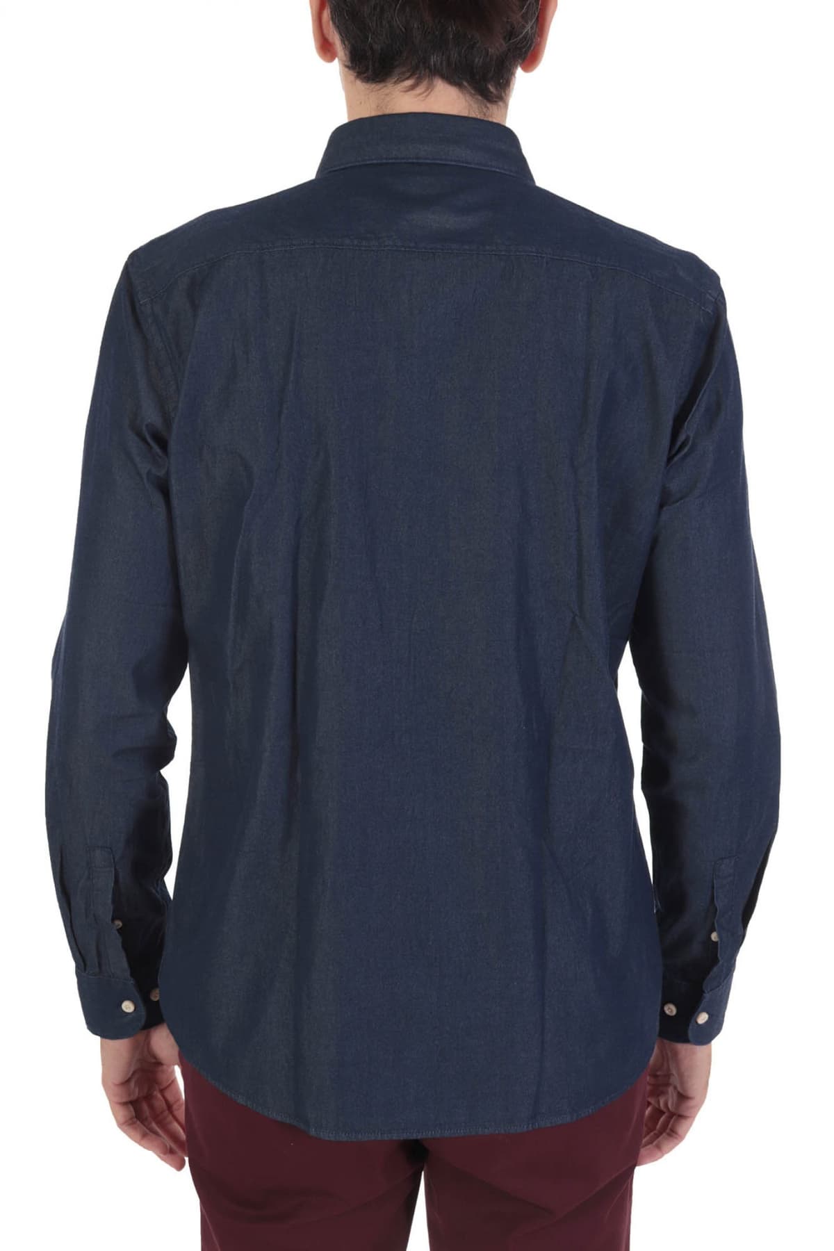 BOSS ΠΟΥΚΑΜΙΣΟ JEANS CASUAL FIT C-HAL-KENT-C1-223 ΜΠΛΕ