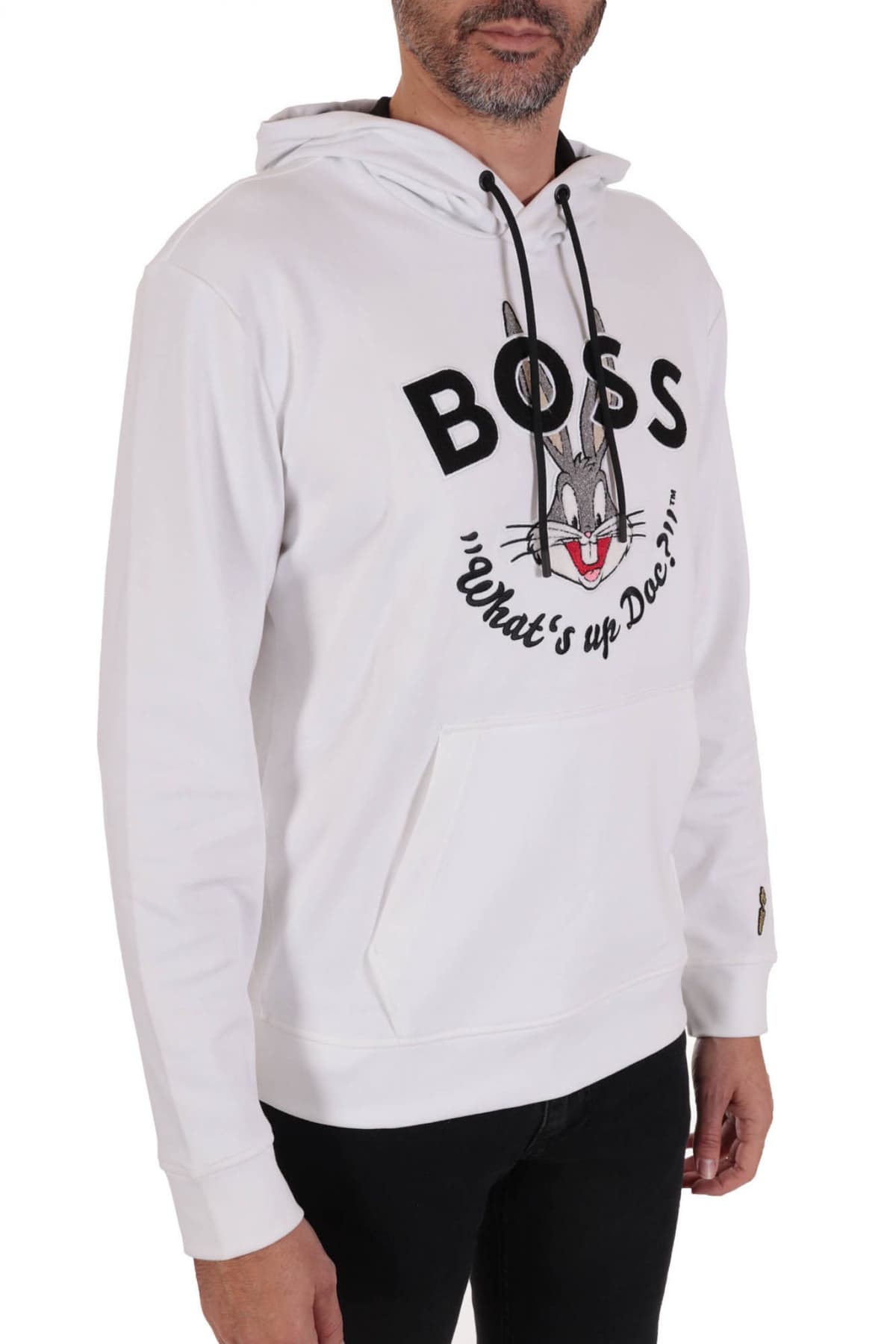 BOSS ΦΟΥΤΕΡ HOODIE W_BUGS_LNY ΛΕΥΚΟ