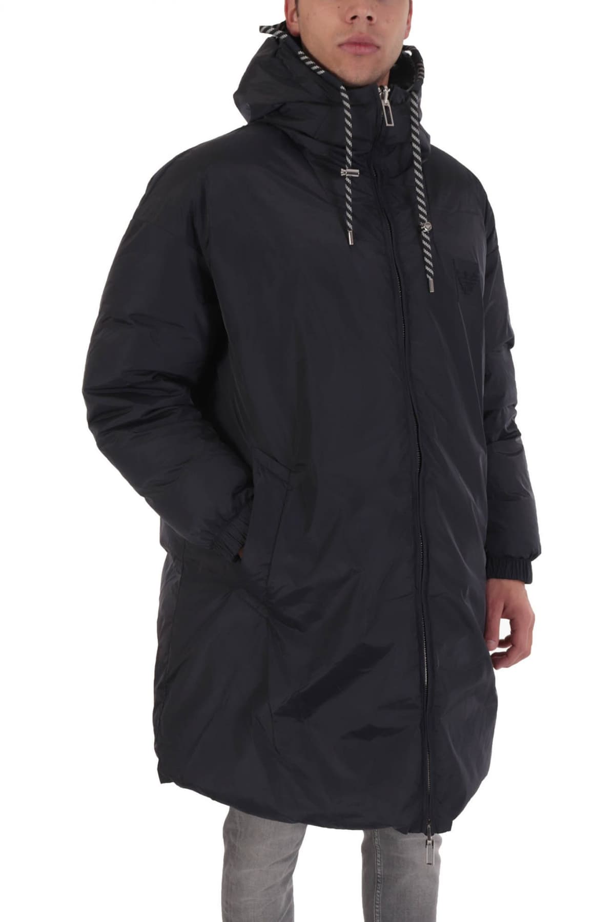 EMPORIO ARMANI ΜΠΟΥΦΑΝ ΦΟΥΣΚΩΤΟ REVERSIBLE ΚΟΥΚΟΥΛΑ ΜΠΛΕ-ΠΡΑΣΙΝΟ