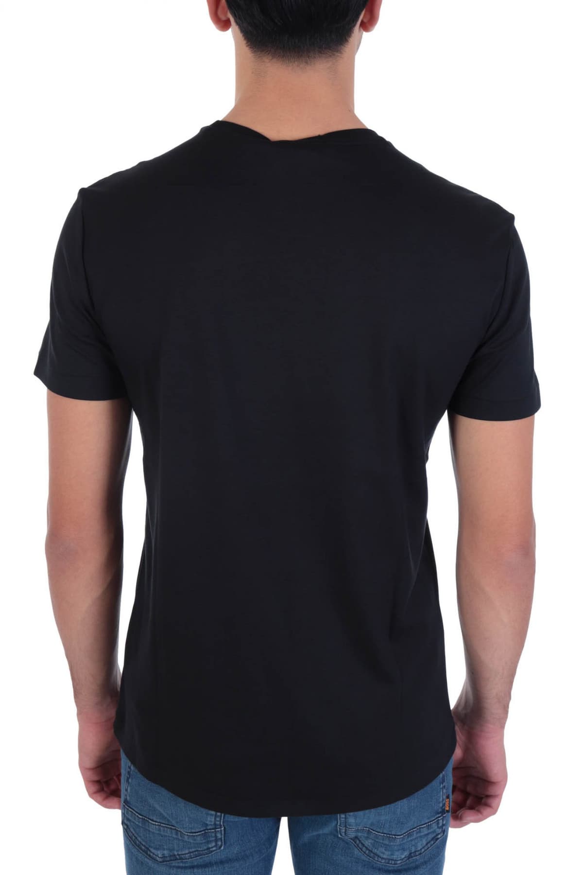 RALPH LAUREN T-SHIRT INTERLOCK LOGO CUSTOM SLIM FIT ΜΑΥΡΟ