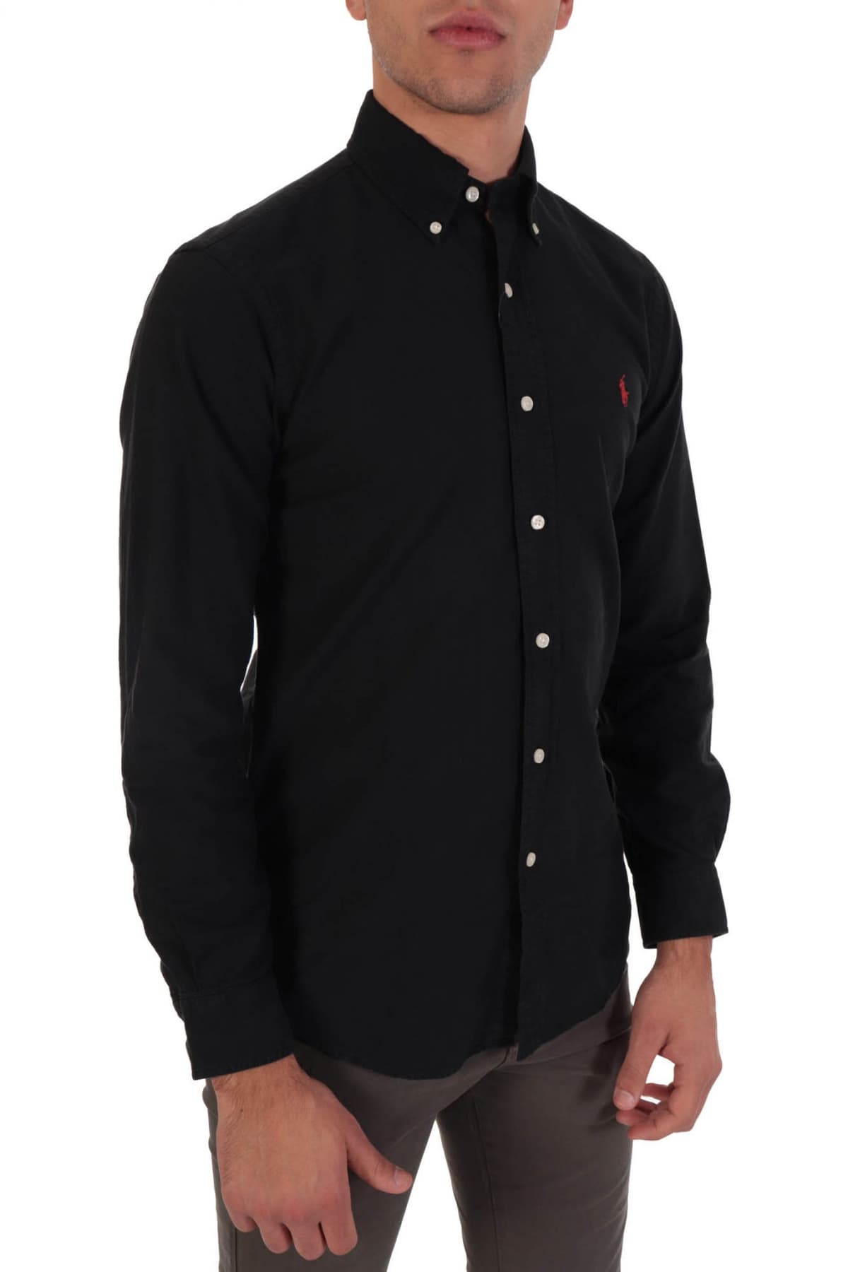 RALPH LAUREN ΠΟΥΚΑΜΙΣΟ CUSTOM FIT BUTTON DOWN BSR ΜΑΥΡΟ