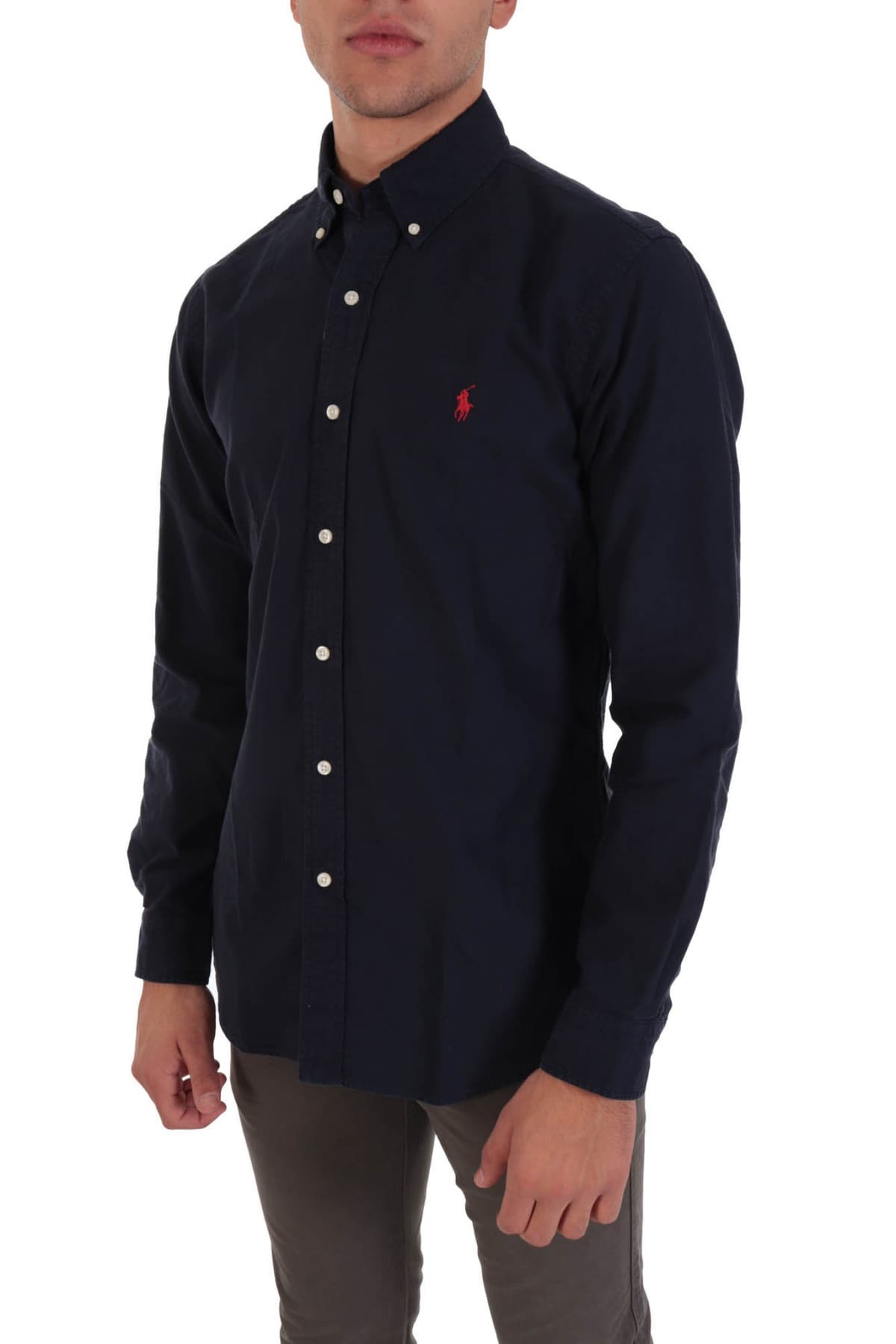 RALPH LAUREN ΠΟΥΚΑΜΙΣΟ CUSTOM FIT BUTTON DOWN BSR ΜΠΛΕ
