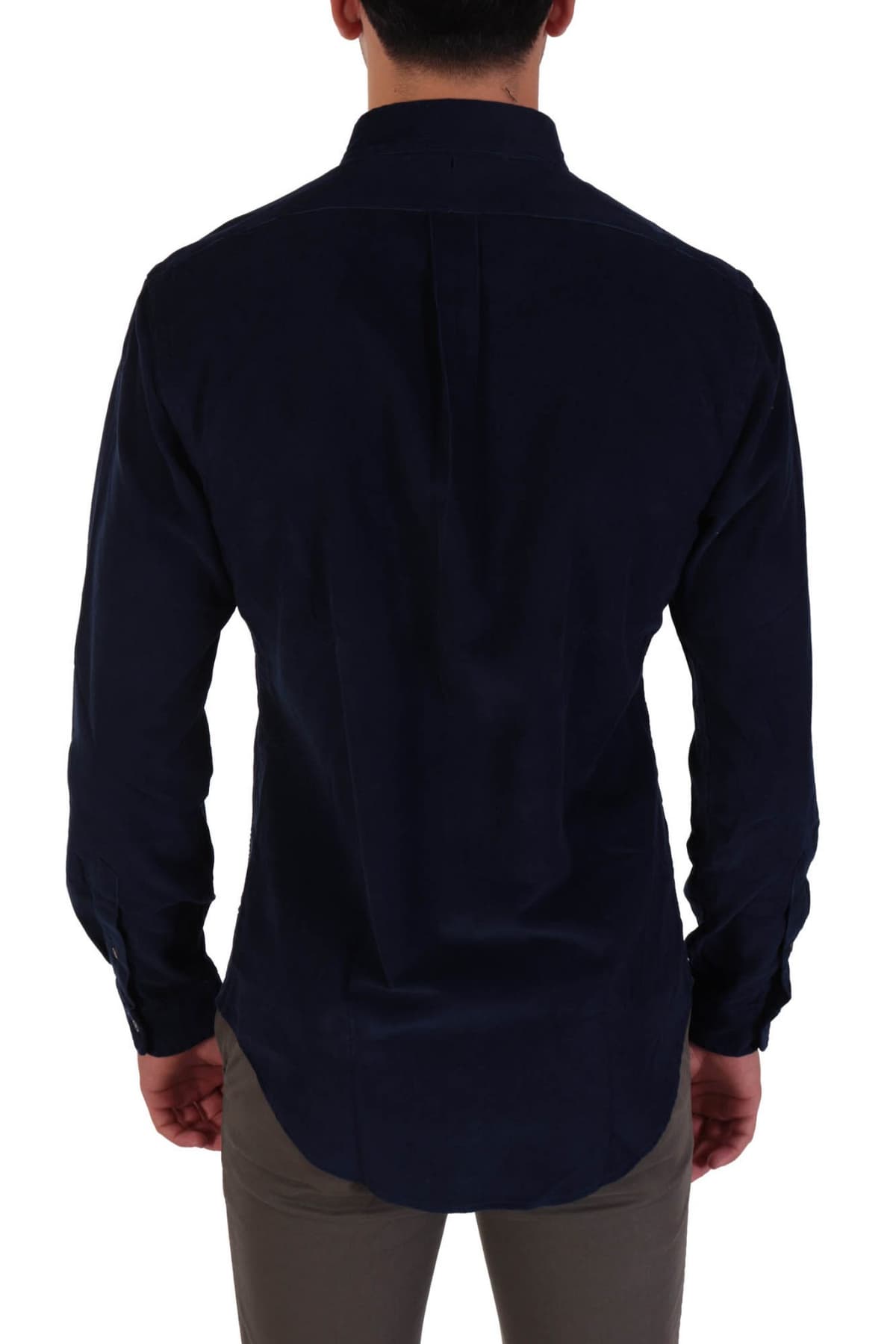 RALPH LAUREN ΠΟΥΚΑΜΙΣΟ SLIM FIT ΚΟΤΛΕ ΜΠΛΕ