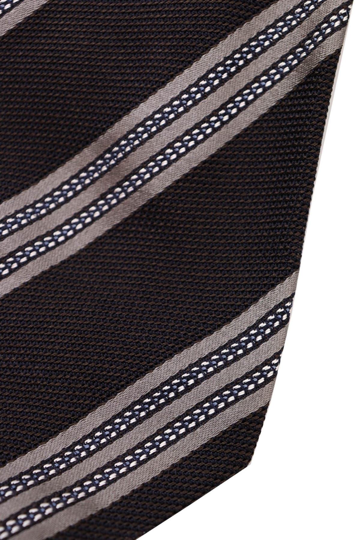 ARMANI COLLEZIONI ΓΡΑΒΑΤΑ 9.5CM ΡΙΓΕ ΚΑΦΕ