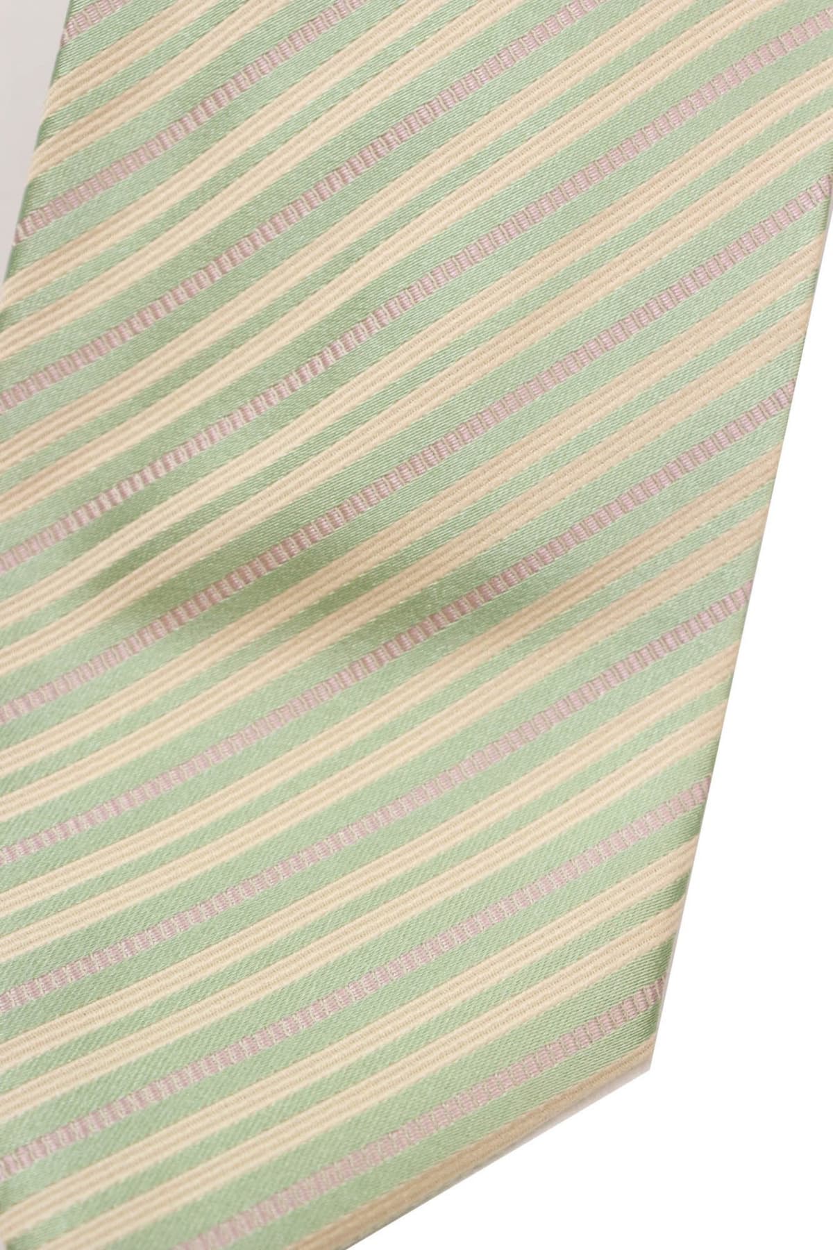 GIORGIO ARMANI ΓΡΑΒΑΤΑ 9,5CM ΡΙΓΕ ΜΠΕΖ-ΛΑΧΑΝΙ