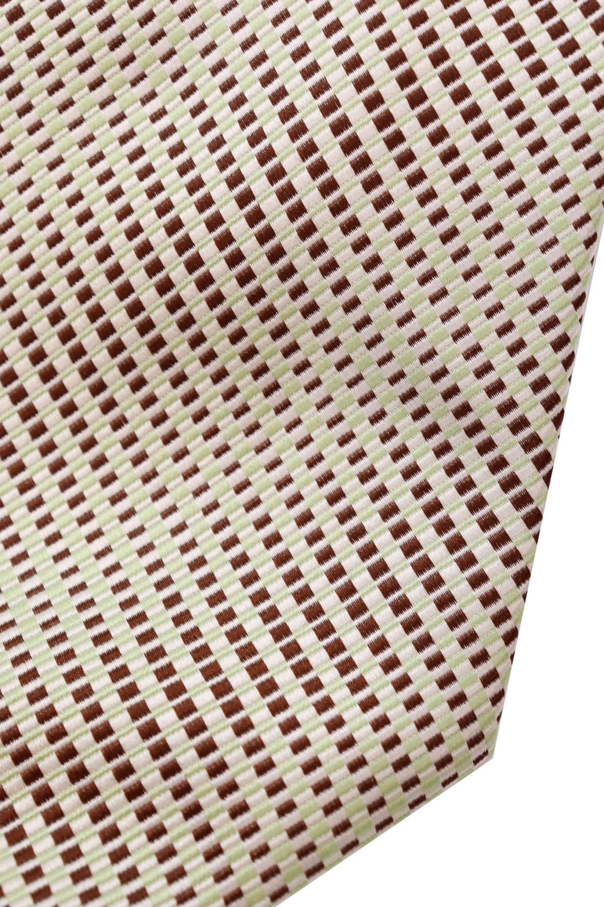 GIORGIO ARMANI ΓΡΑΒΑΤΑ 9,5CM ΡΙΓΕ ΜΙΚΡΟΣΧΕΔΙΟ ΛΑΧΑΝΙ-ΚΑΦΕ