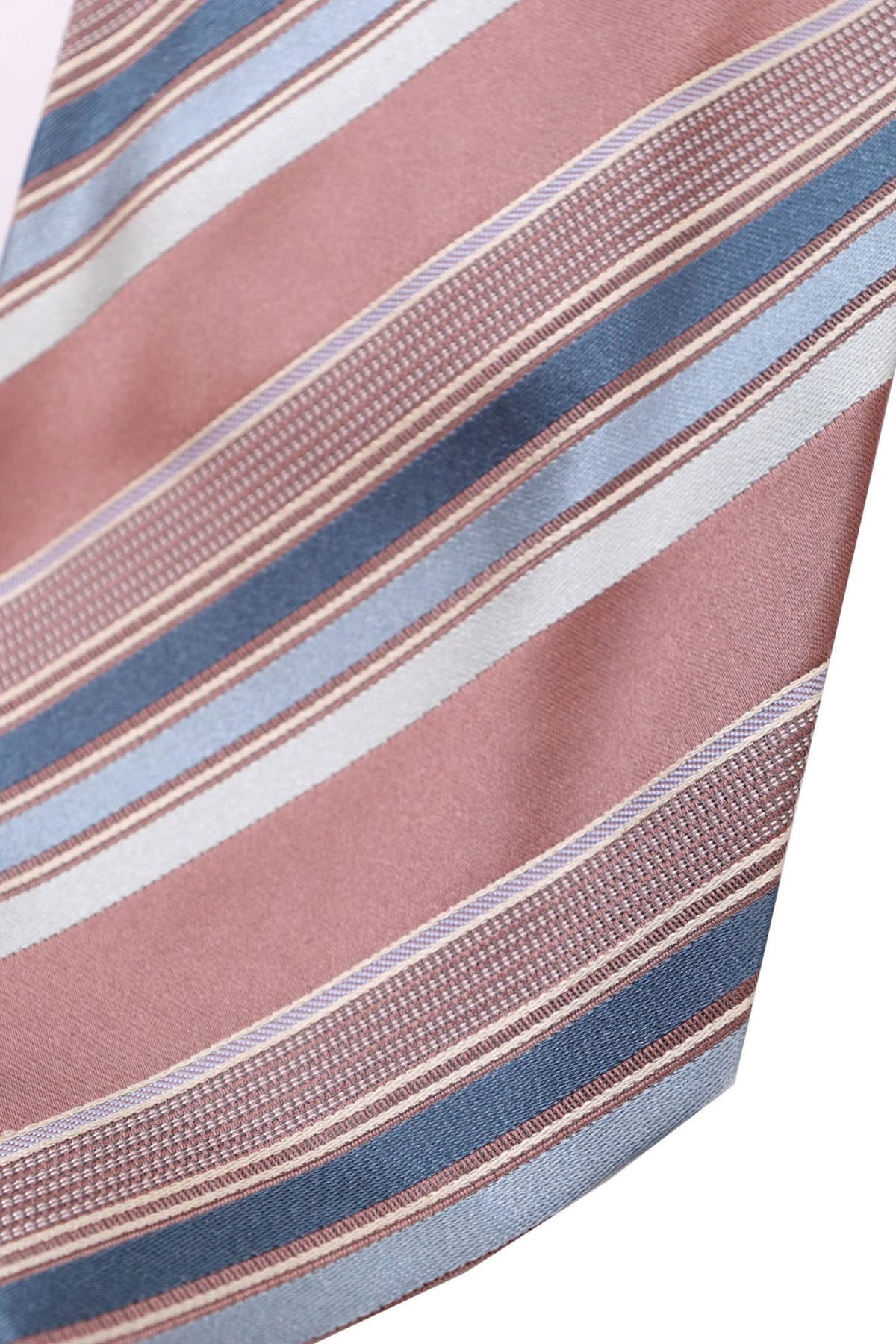 GIORGIO ARMANI ΓΡΑΒΑΤΑ 9.5CM ΡΙΓΕ ΡΟΖ-ΜΠΛΕ