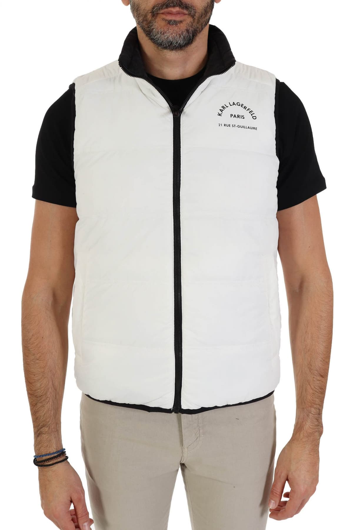 KARL LAGERFELD ΜΠΟΥΦΑΝ ΑΜΑΝΙΚΟ REVERSIBLE LOGO ΜΑΥΡΟ-ΛΕΥΚΟ