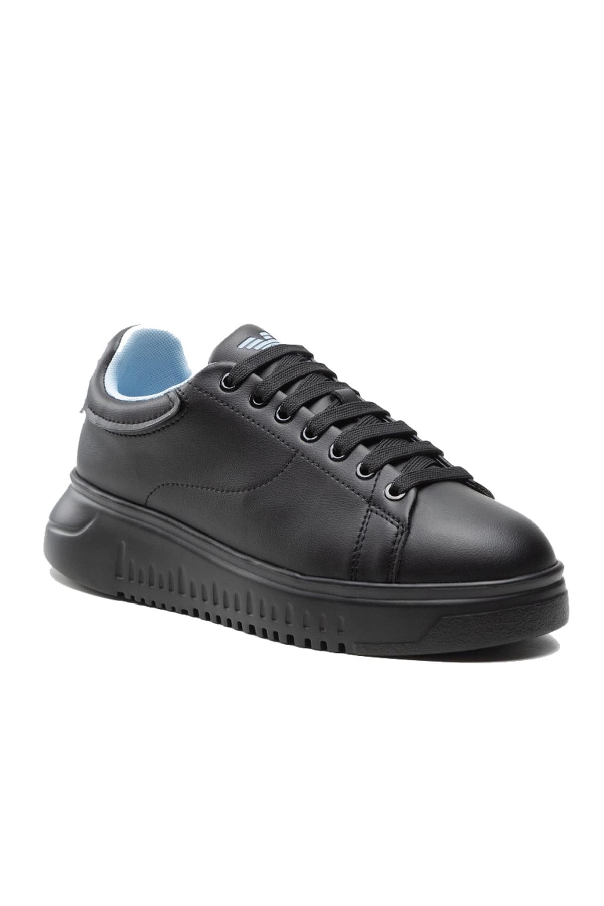 EMPORIO ARMANI ΠΑΠΟΥΤΣΙΑ SNEAKERS WOMAN ΛΟΓΟΤΥΠΟ ΜΑΥΡΟ