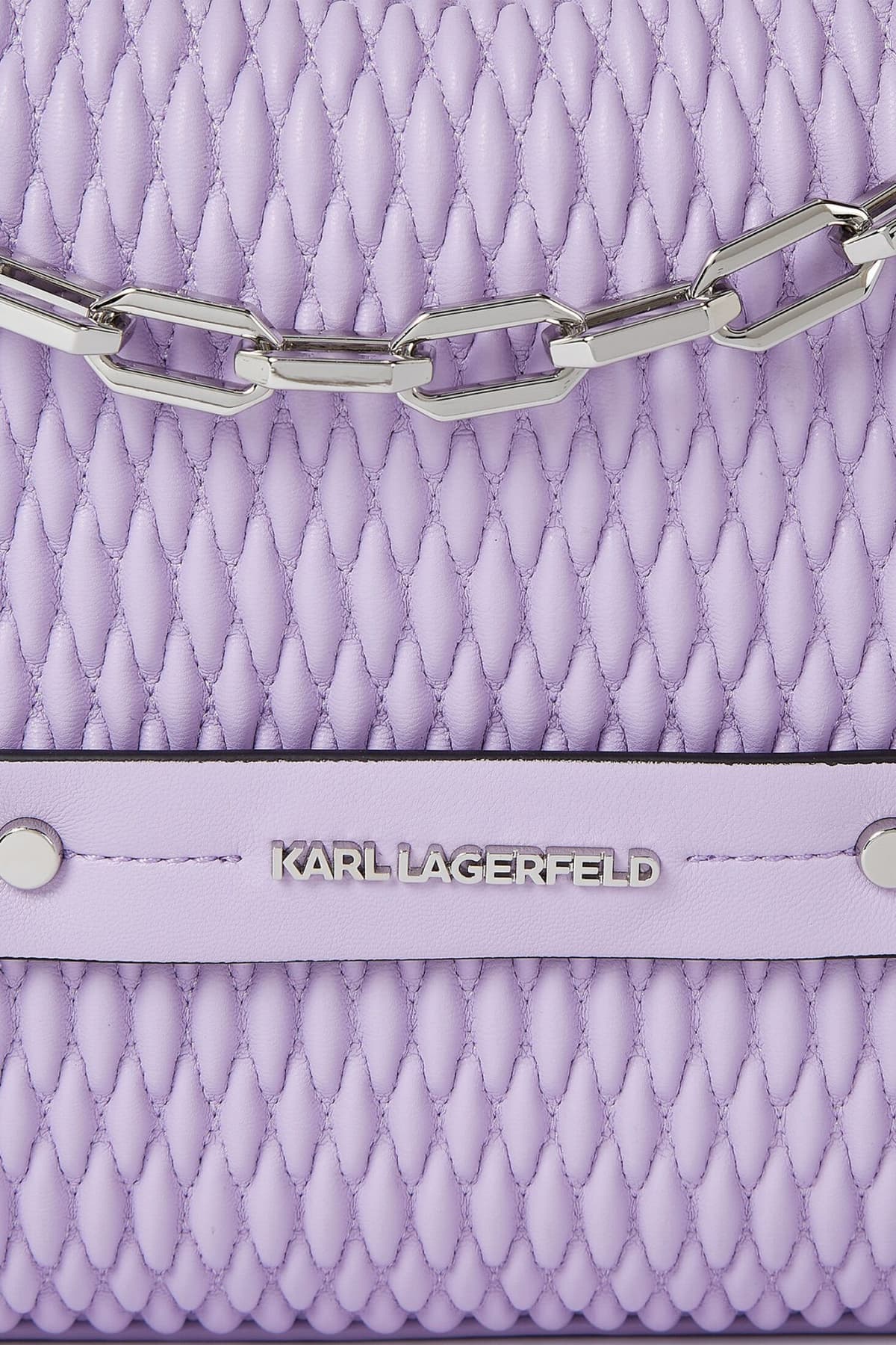 KARL LAGERFELD ΤΣΑΝΤΑ ΩΜΟΥ KUSHION XL QUILTED ΑΛΥΣΙΔΑ ΦΕΡΜΟΥΑΡ ΛΙΛΑ