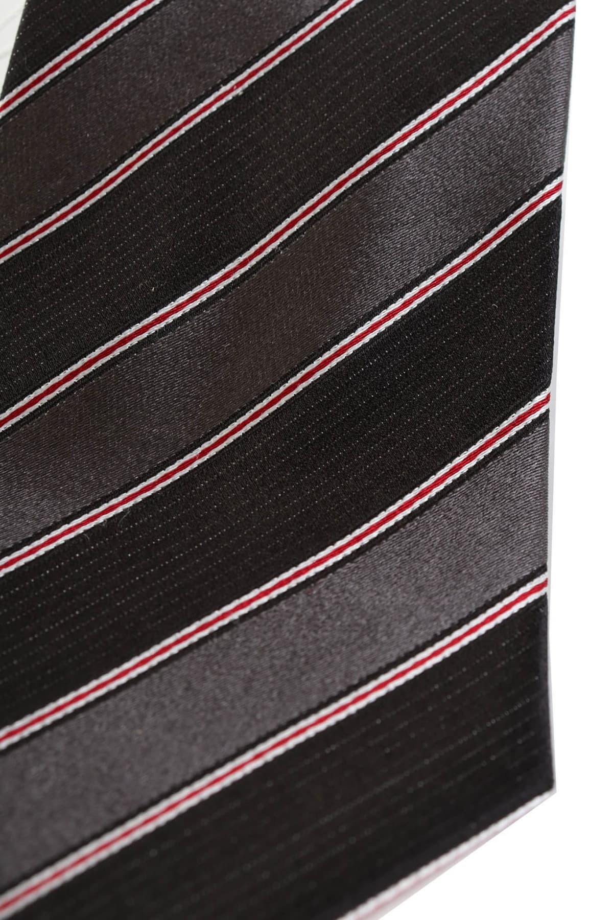 GIORGIO ARMANI ΓΡΑΒΑΤΑ 9CM ΡΙΓΕ ΓΚΡΙ-ΜΑΥΡΟ