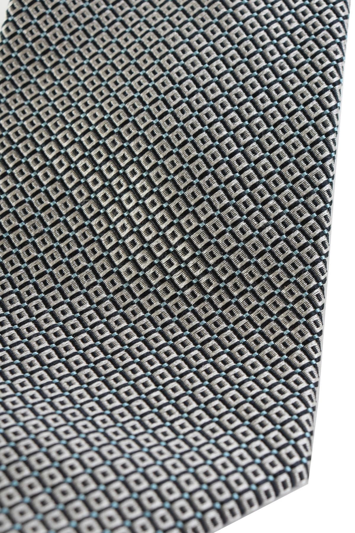 GIORGIO ARMANI ΓΡΑΒΑΤΑ 9CM ΜΙΚΡΟΣΧΕΔΙΟ ΣΙΕΛ-ΑΣΗΜΙ