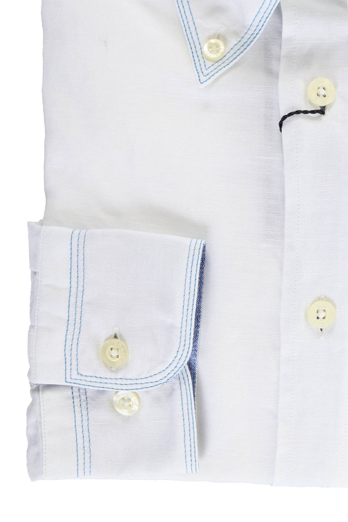 PAL ZILERI ΠΟΥΚΑΜΙΣΟ ΛΙΝΟ BUTTON DOWN ΛΕΥΚΟ