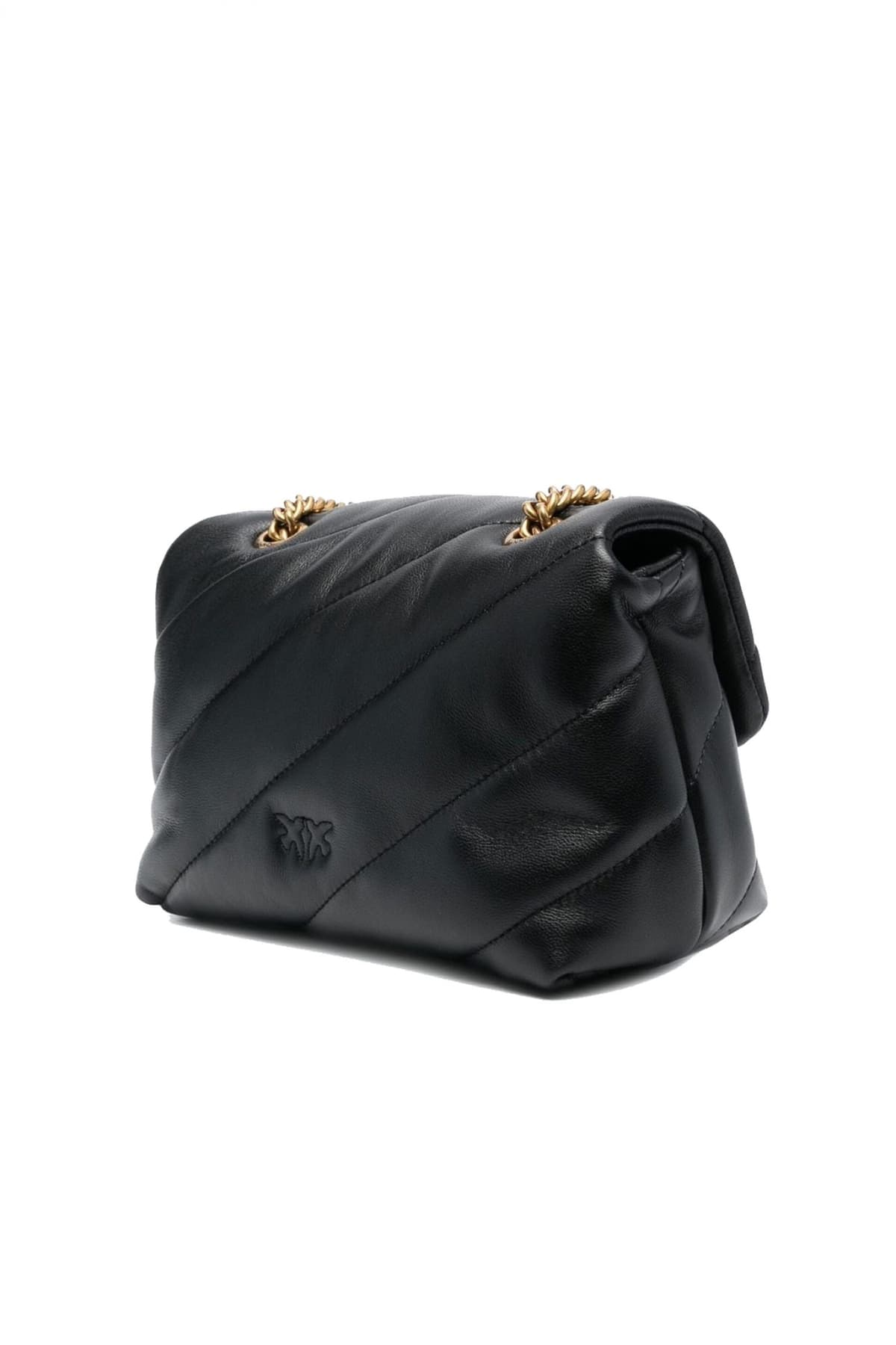 PINKO ΤΣΑΝΤΑ ΩΜΟΥ/CROSS BODY LOVE MINI PUFF CL SHEEP NAPPA ΜΑΥΡΟ/ΧΡΥΣΟ