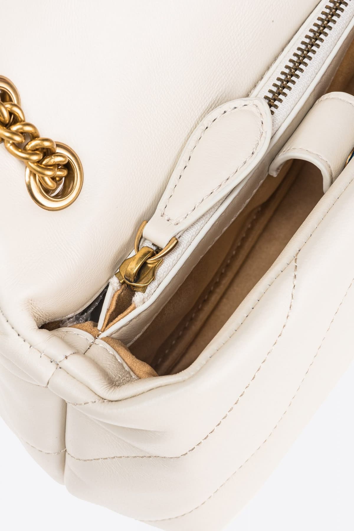 PINKO ΤΣΑΝΤΑΚΙ ΩΜΟΥ/CROSS BODY LOVE MINI PUFF CL SHEEP NAPPA ΛΕΥΚΟ