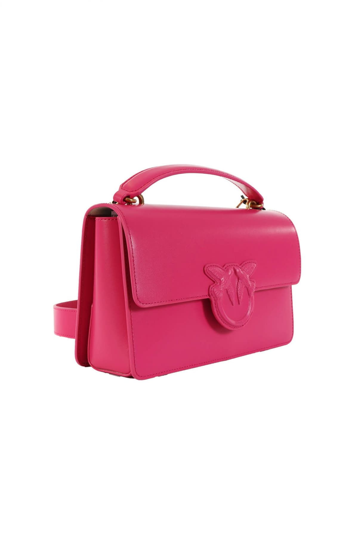 PINKO ΤΣΑΝΤΑ ΧΕΙΡΟΣ/ΩΜΟΥ LOVE ONE CLASSIC LIGHT VITELLO SPAZZOLATO ΦΟΥΞΙΑ