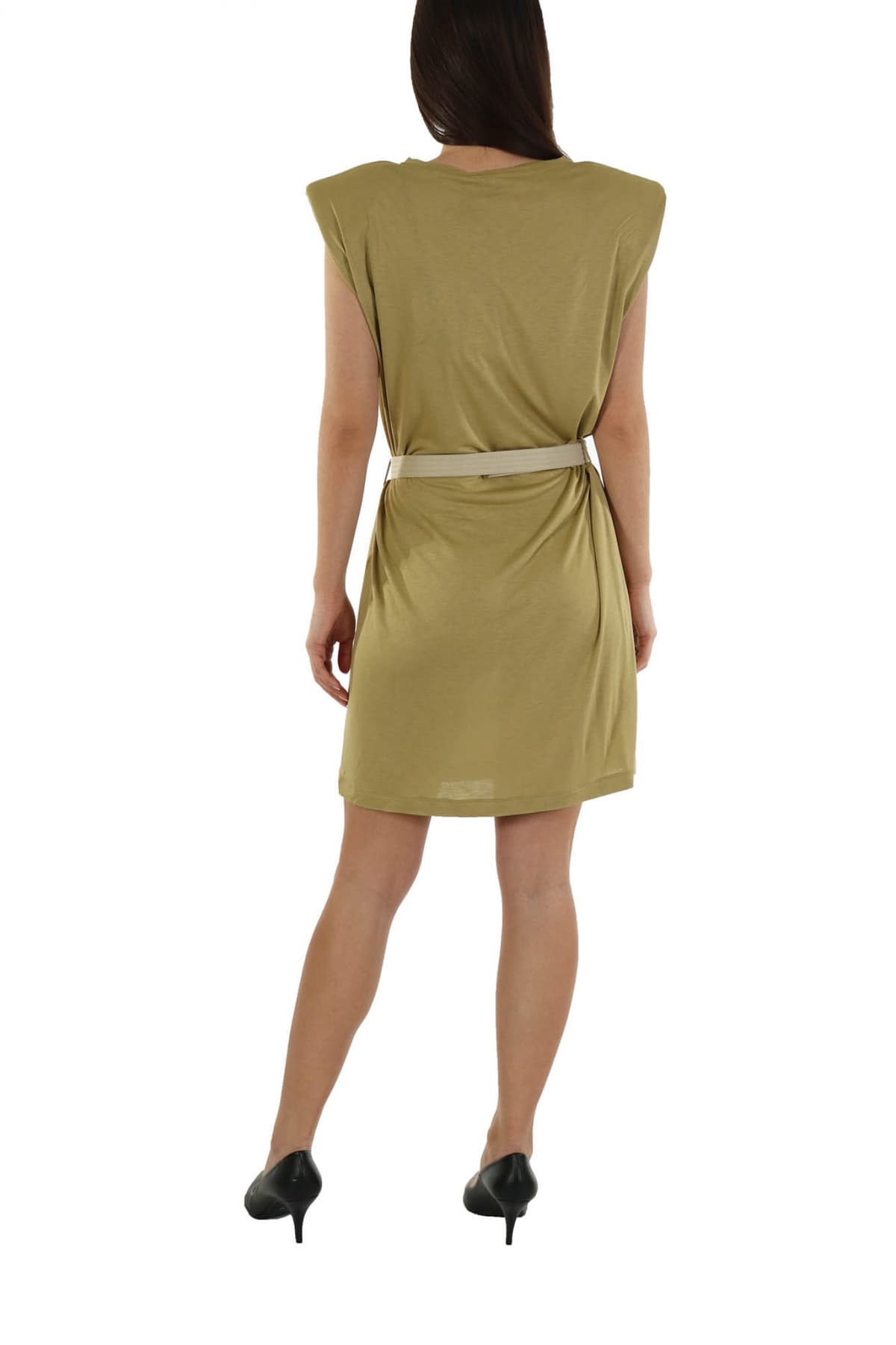 PINKO ΦΟΡΕΜΑ LANGHIRANO ABITO ΒΑΤΕΣ ΩΜΟΥΣ ΖΩΝΗ ΛΑΔΙ