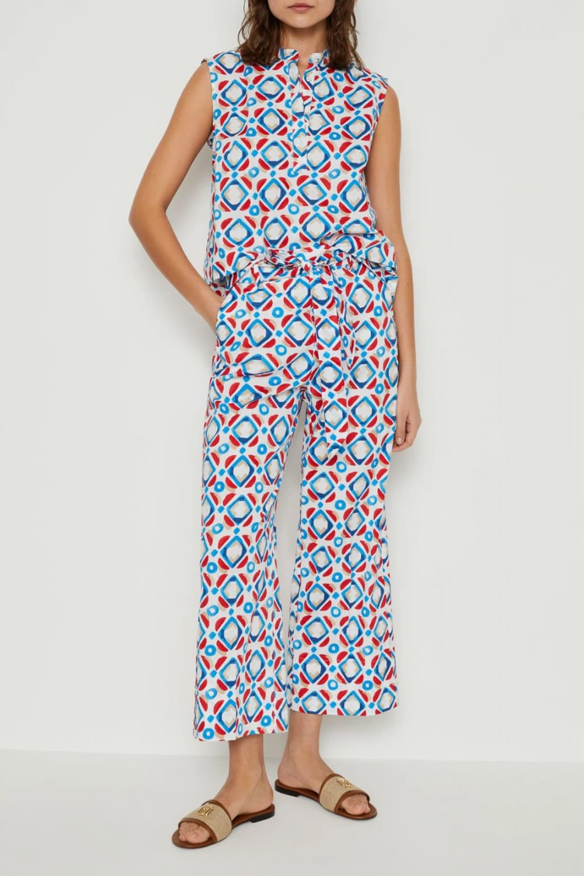 MARELLA EMME TOP GITANO ΚΟΥΜΠΙΑ ΣΧΕΔΙΑ ΠΟΛΥΧΡΩΜΟ ΛΕΥΚΟ