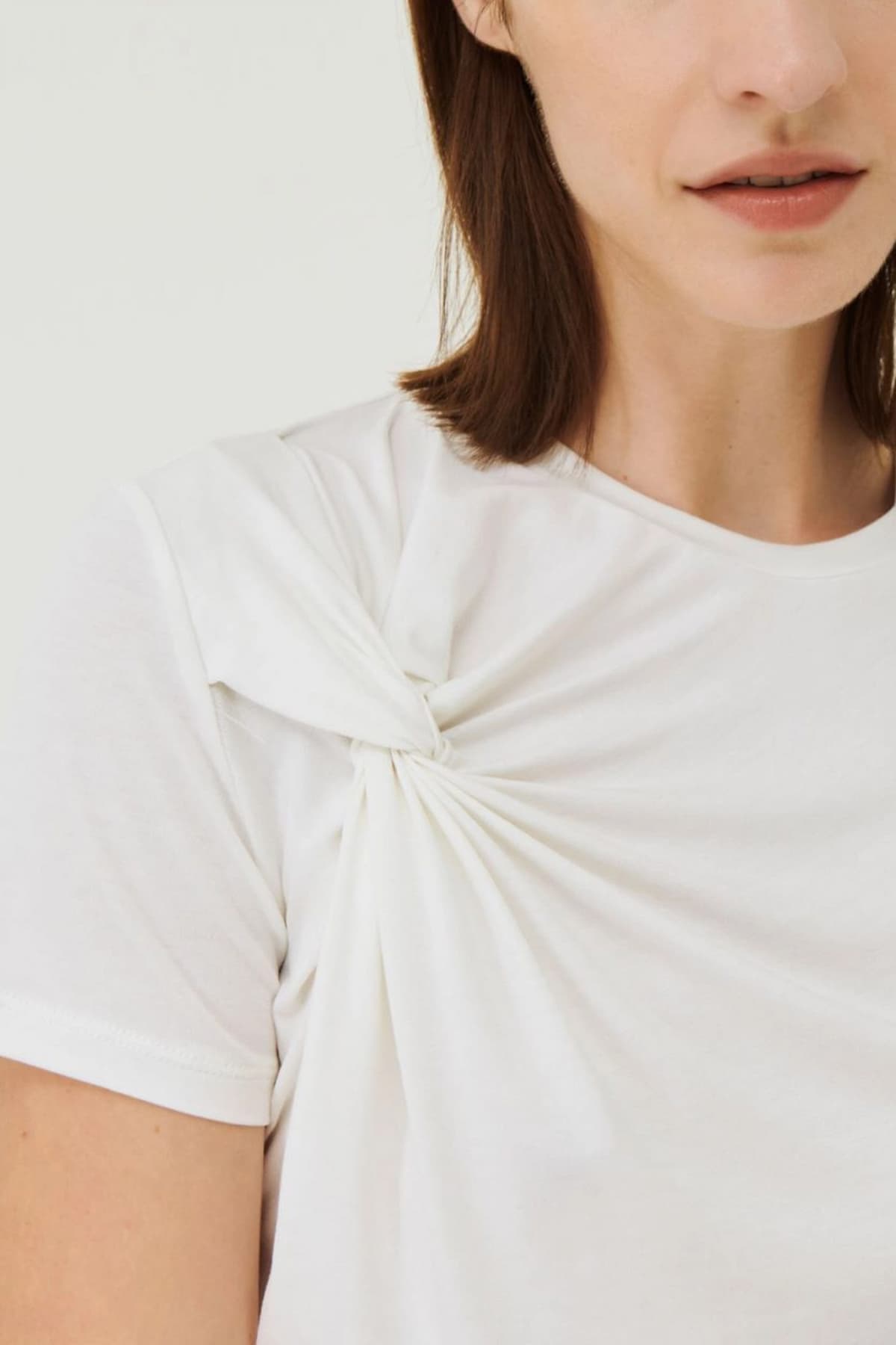 MARELLA T-SHIRT BAMBY ΛΑΙΜΟΚΟΨΗ ΚΟΜΠΟΣ ΛΕΥΚΟ