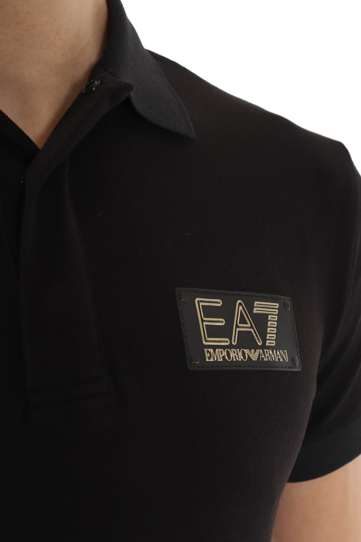 ARMANI 7 POLO LOGO ΜΑΥΡΟ-ΧΡΥΣΟ
