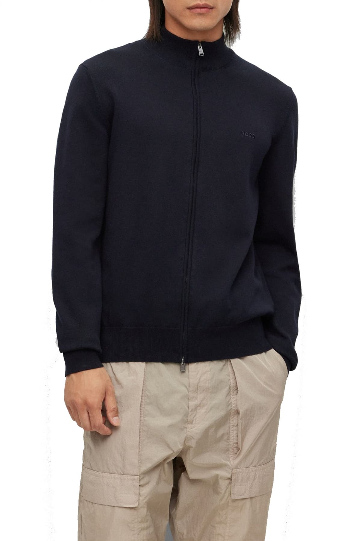 BOSS ΠΛΕΚΤΟ FULLZIP PALANO-L ΜΠΛΕ