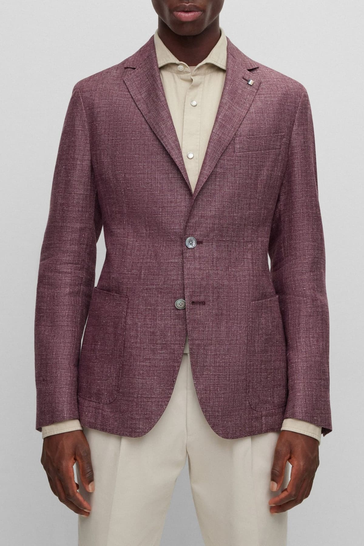 BOSS ΣΑΚΑΚΙ ΛΙΝΟ ΑΦΟΔΡΟ SLIM FIT C-HANRY-232 ΜΠΟΡΝΤΩ