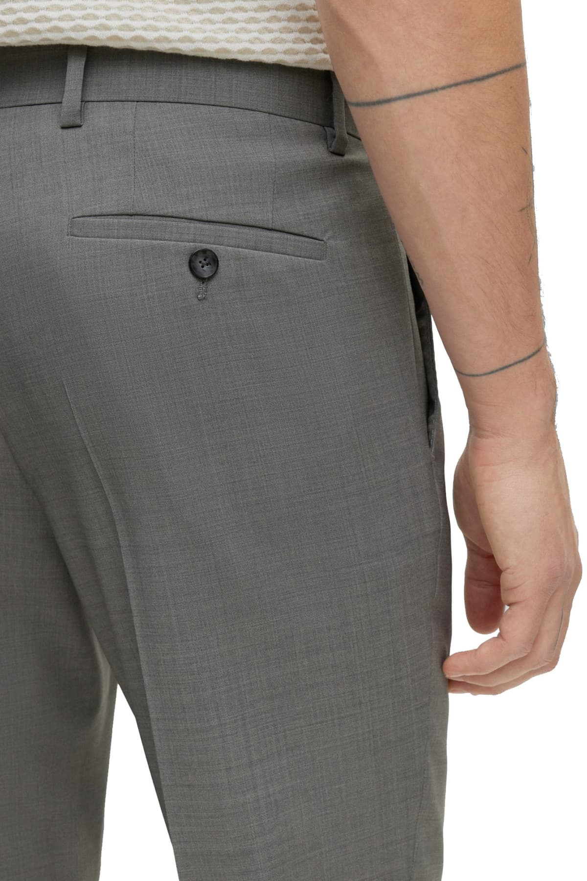 BOSS ΚΟΣΤΟΥΜΙ SUPER 100 SLIM FIT BI STRETCH MARGOTTO H-HUGE-2PCS-224 ΓΚΡΙ