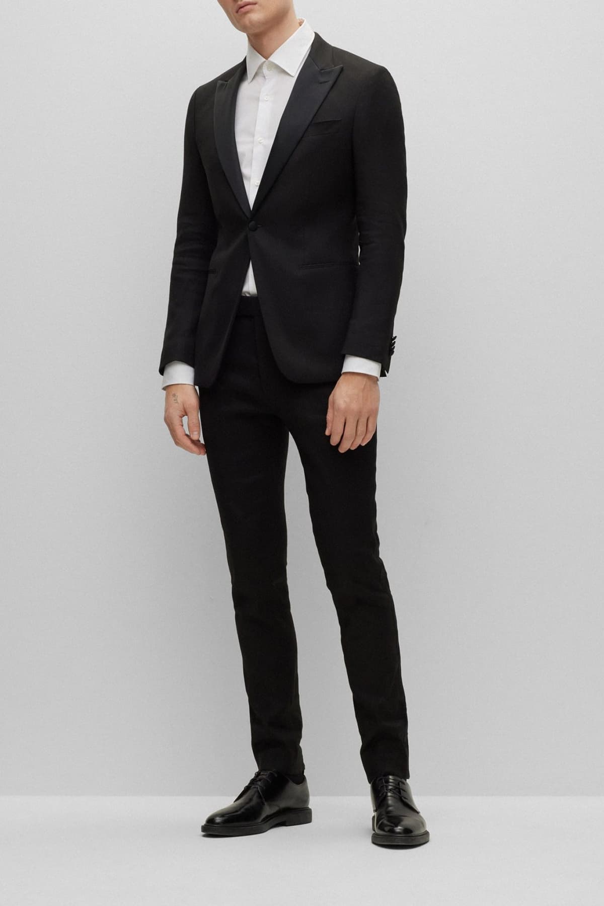 BOSS ΚΟΣΤΟΥΜΙ ΣΜΟΚΙΝ ΛΙΝΟ SLIM FIT H-HUGE-P-2PCS-TUX-232 ΜΑΥΡΟ