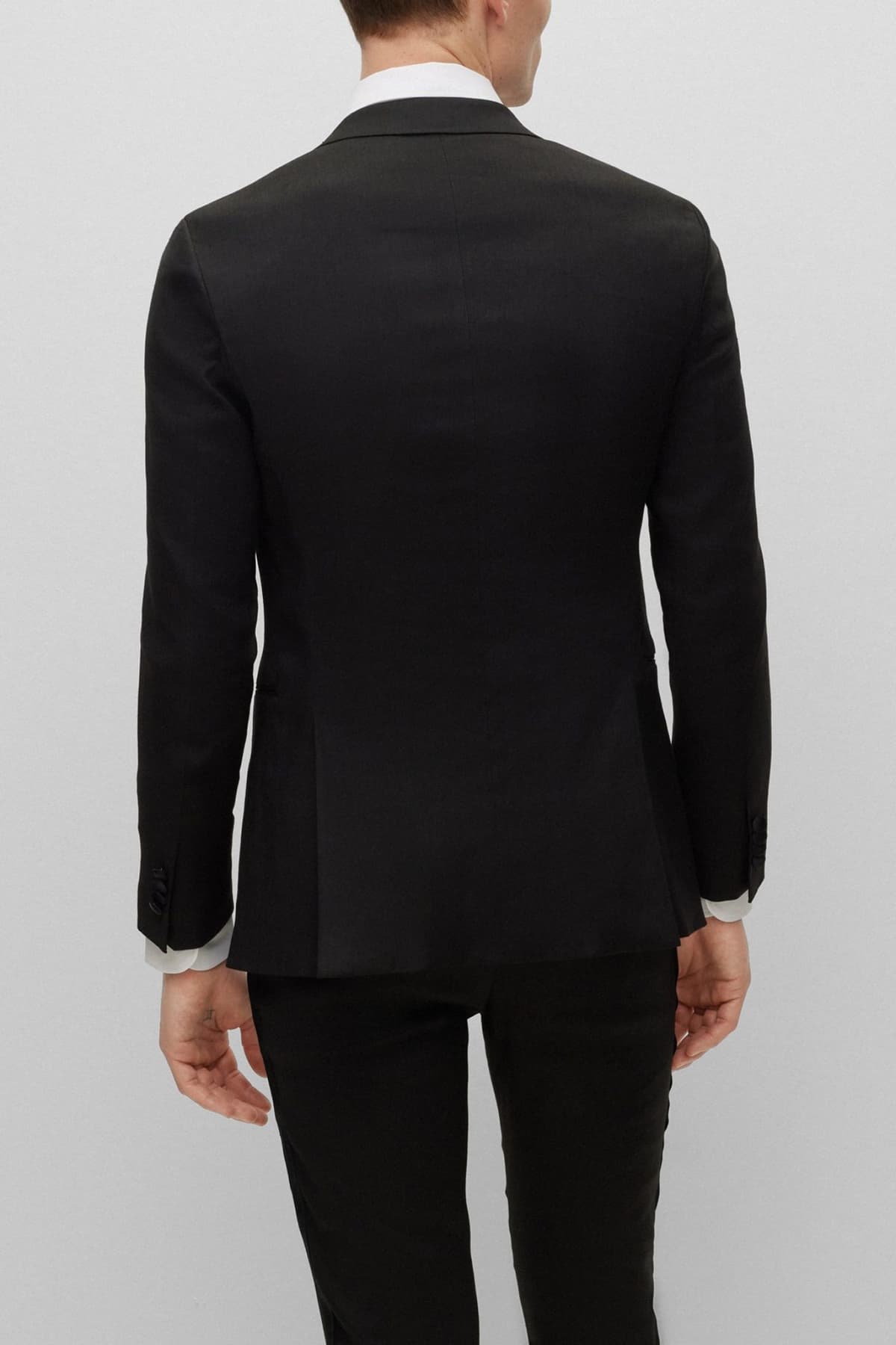 BOSS ΚΟΣΤΟΥΜΙ ΣΜΟΚΙΝ ΛΙΝΟ SLIM FIT H-HUGE-P-2PCS-TUX-232 ΜΑΥΡΟ