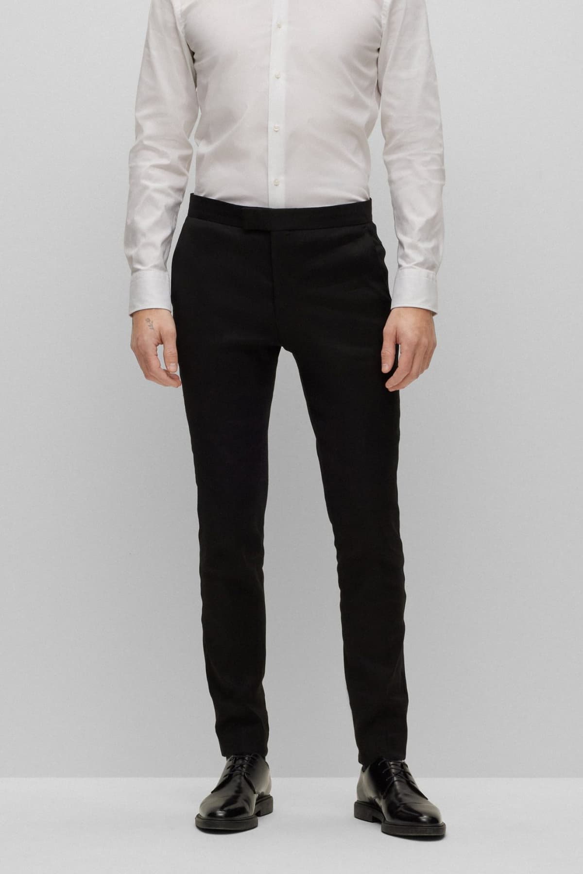 BOSS ΚΟΣΤΟΥΜΙ ΣΜΟΚΙΝ ΛΙΝΟ SLIM FIT H-HUGE-P-2PCS-TUX-232 ΜΑΥΡΟ