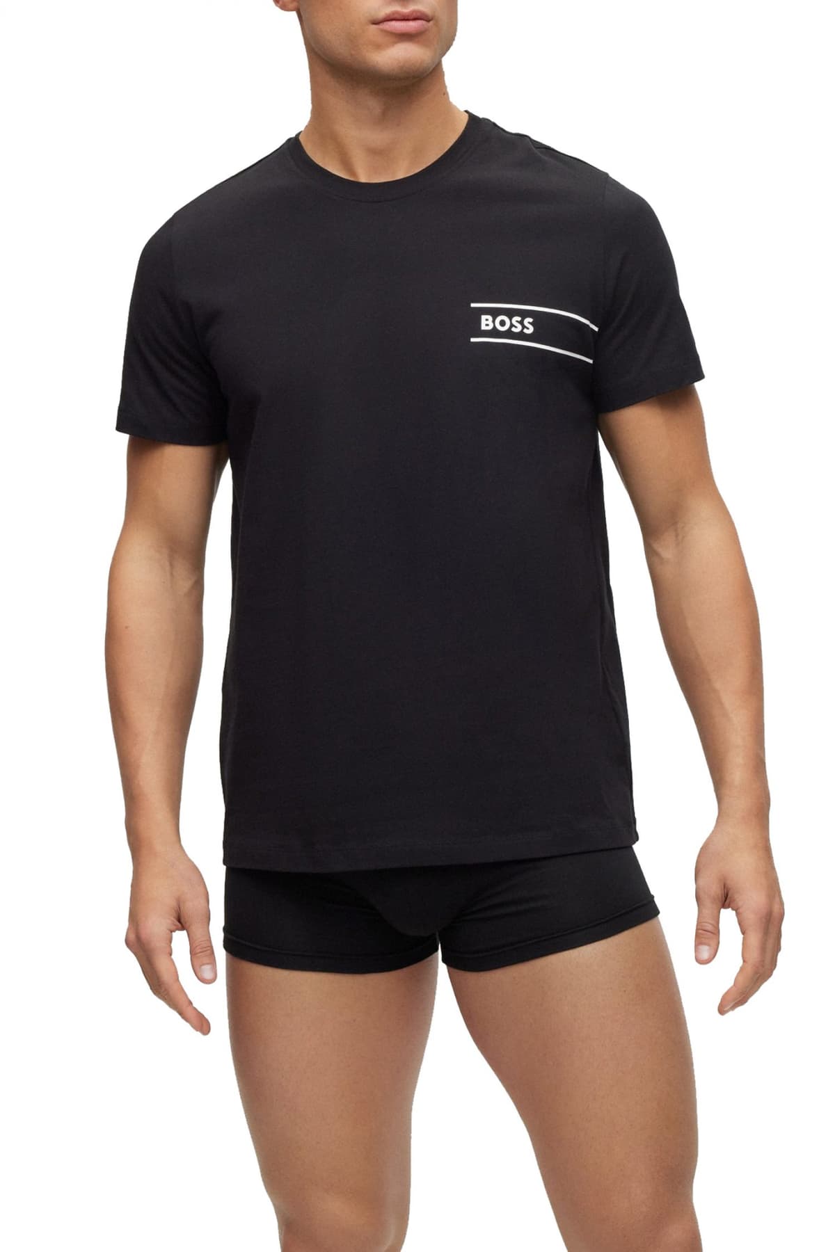 BOSS ΕΣΩΡΟΥΧΟ T-SHIRT RN CREW NECK ΜΑΥΡΟ