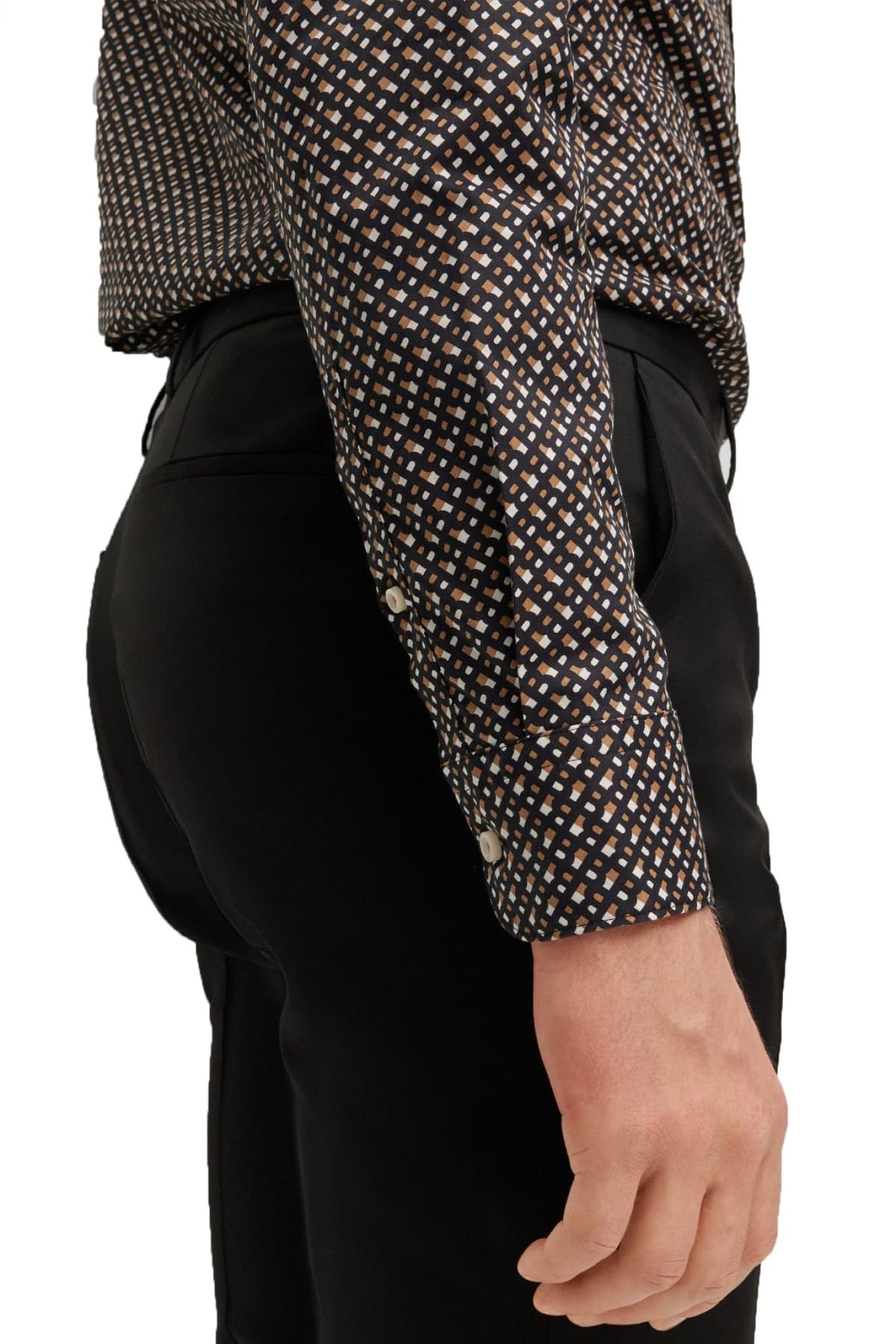 BOSS ΠΟΥΚΑΜΙΣΟ ALLOVER LOGO CASUAL FIT C-HAL-KENT-C1-223 ΜΠΕΖ-ΜΑΥΡΟ-ΛΕΥΚΟ