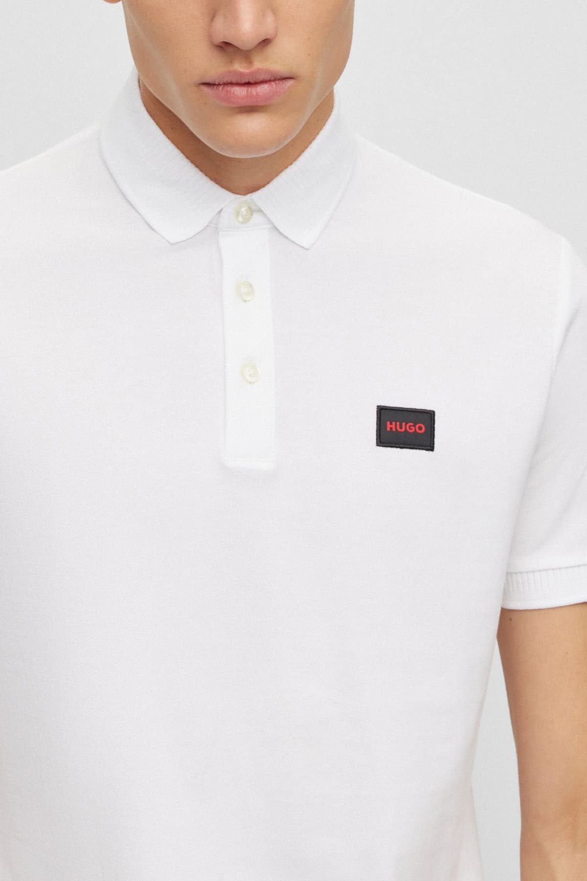 HUGO POLO SLIM FIT DERESO232 ΛΕΥΚΟ