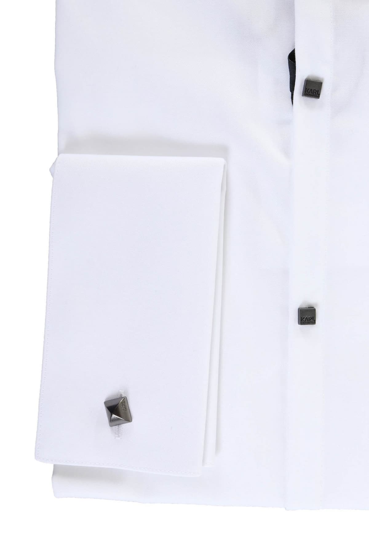 KARL LAGERFELD ΠΟΥΚΑΜΙΣΟ ΜΑΝΙΚΕΤΟΚΟΥΜΠΟ EASY CARE ΛΕΥΚΟ