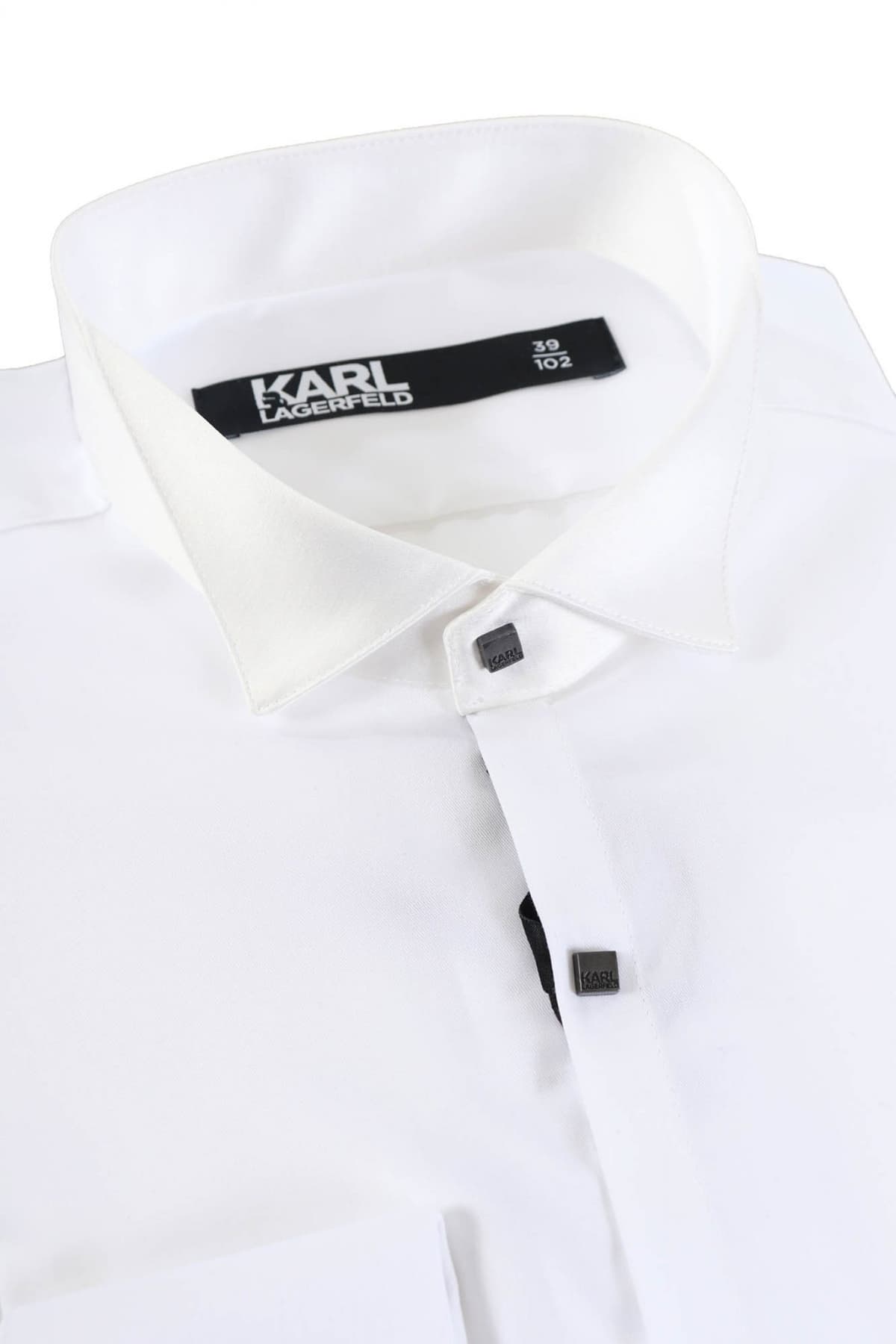 KARL LAGERFELD ΠΟΥΚΑΜΙΣΟ ΜΑΝΙΚΕΤΟΚΟΥΜΠΟ EASY CARE ΛΕΥΚΟ