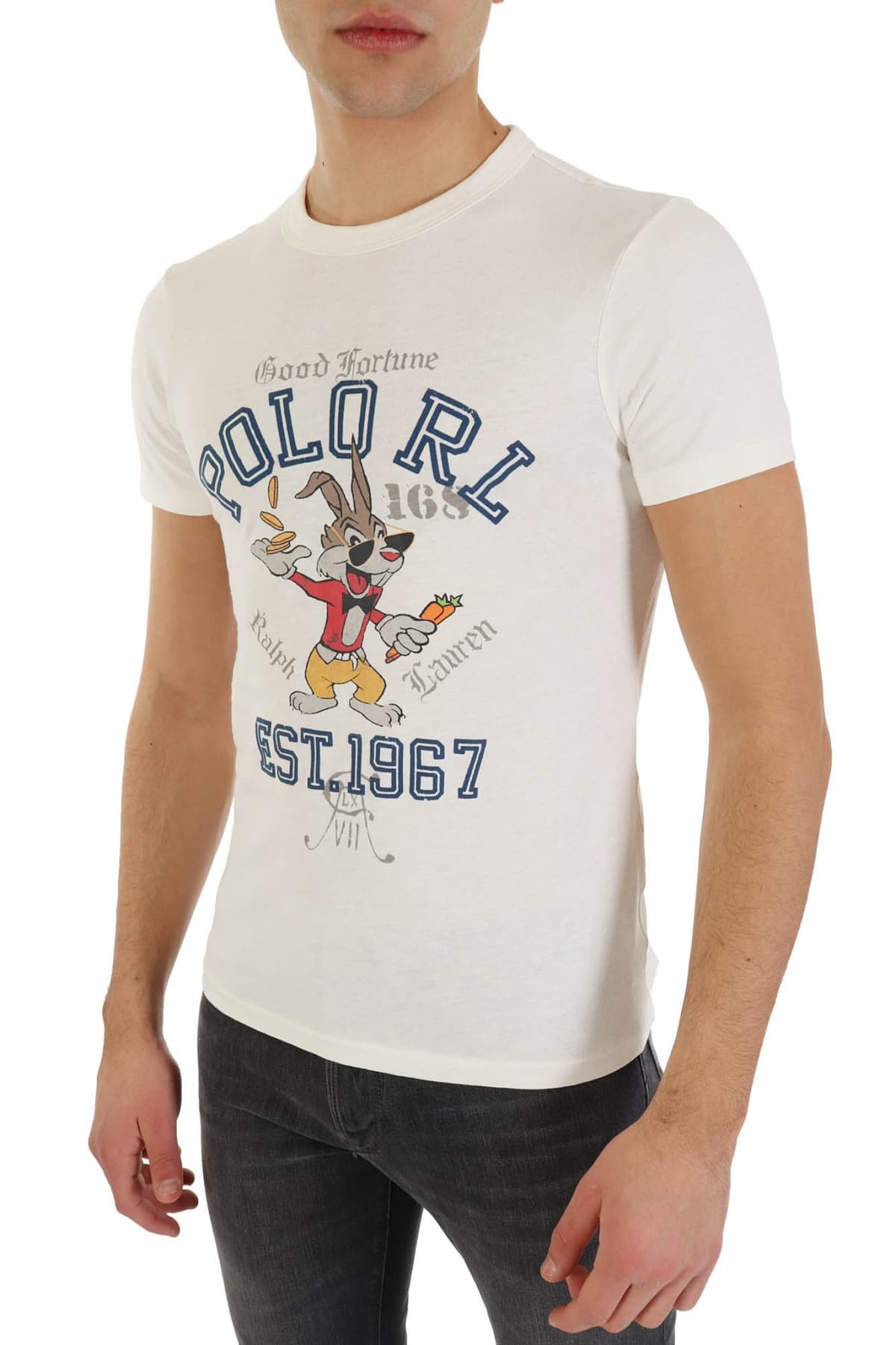 RALPH LAUREN T- SHIRT LOGO BUNNY ΥΠΟΛΕΥΚΟ