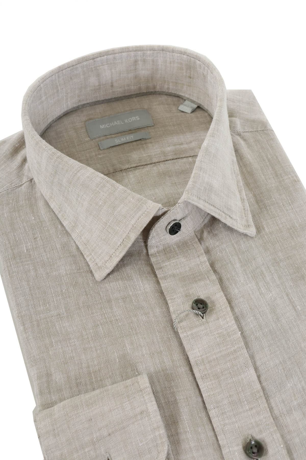 MICHAEL KORS ΠΟΥΚΑΜΙΣΟ SLIM FIT ΛΙΝΟ ΜΠΕΖ